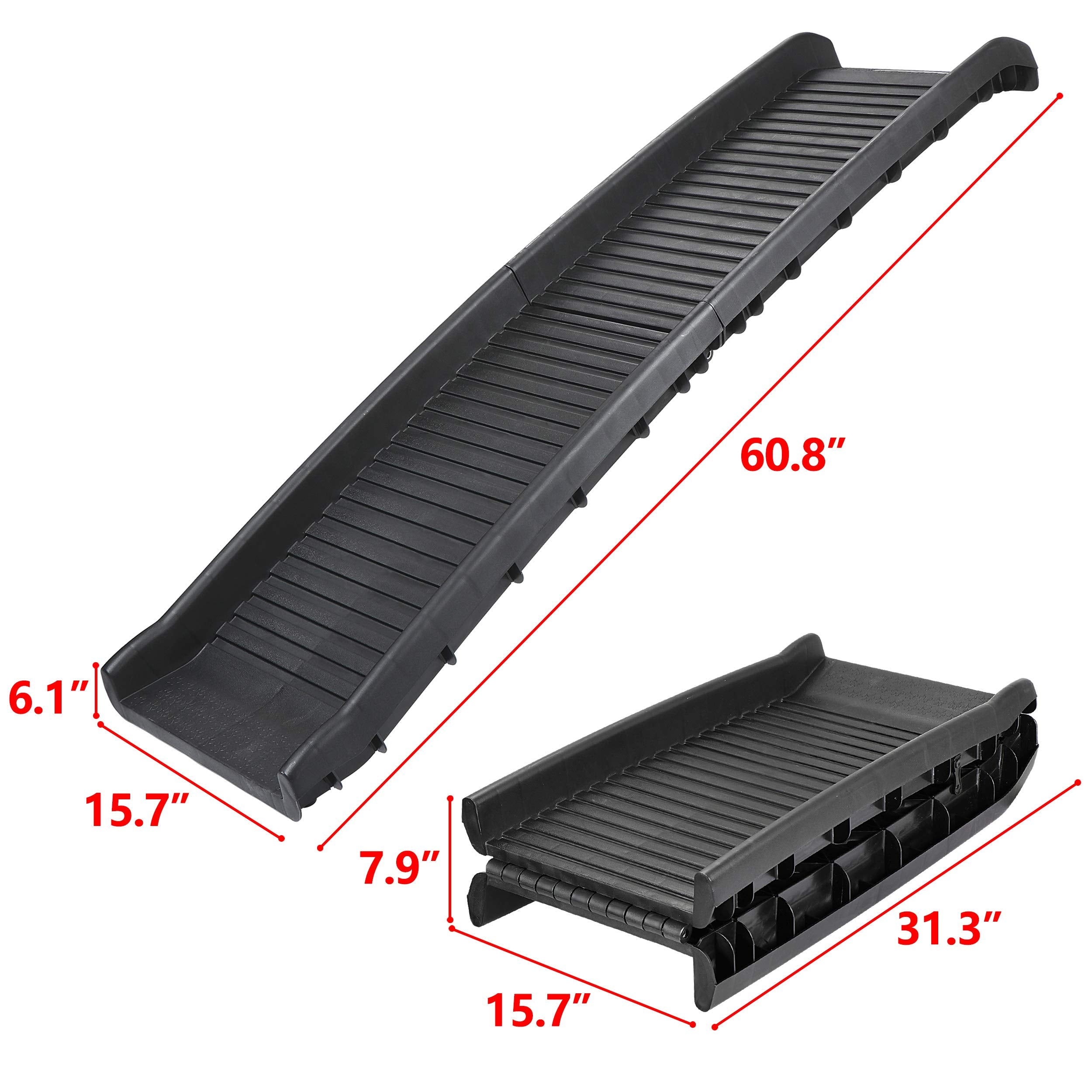 Junglea Folding Pet Ramp 61 Inches Portable Lightweight Dog And Cat Ramps Ladder For Cars, Trucks, Suvs, Stability Supports Up To 150 Lbs