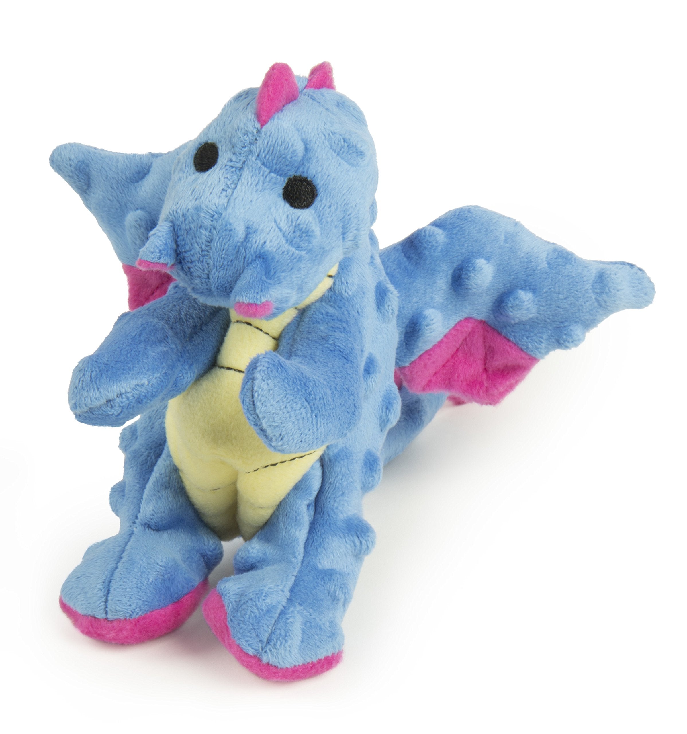 Godog Bubble Plush Dragons Squeaky Dog Toy, Chew Guard Technology - Periwinkle, Small