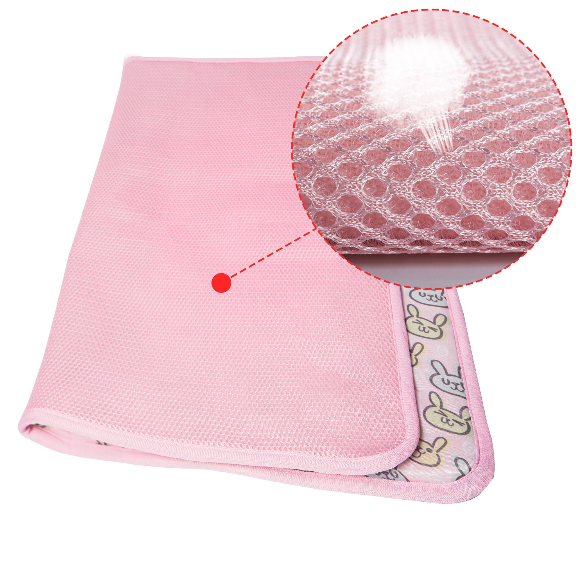 Nacoco Pet Cooling Mat Cat Dog Cushion Pad Summer Cool Down Comfortable Soft For Pets And Adults (L, Pink)