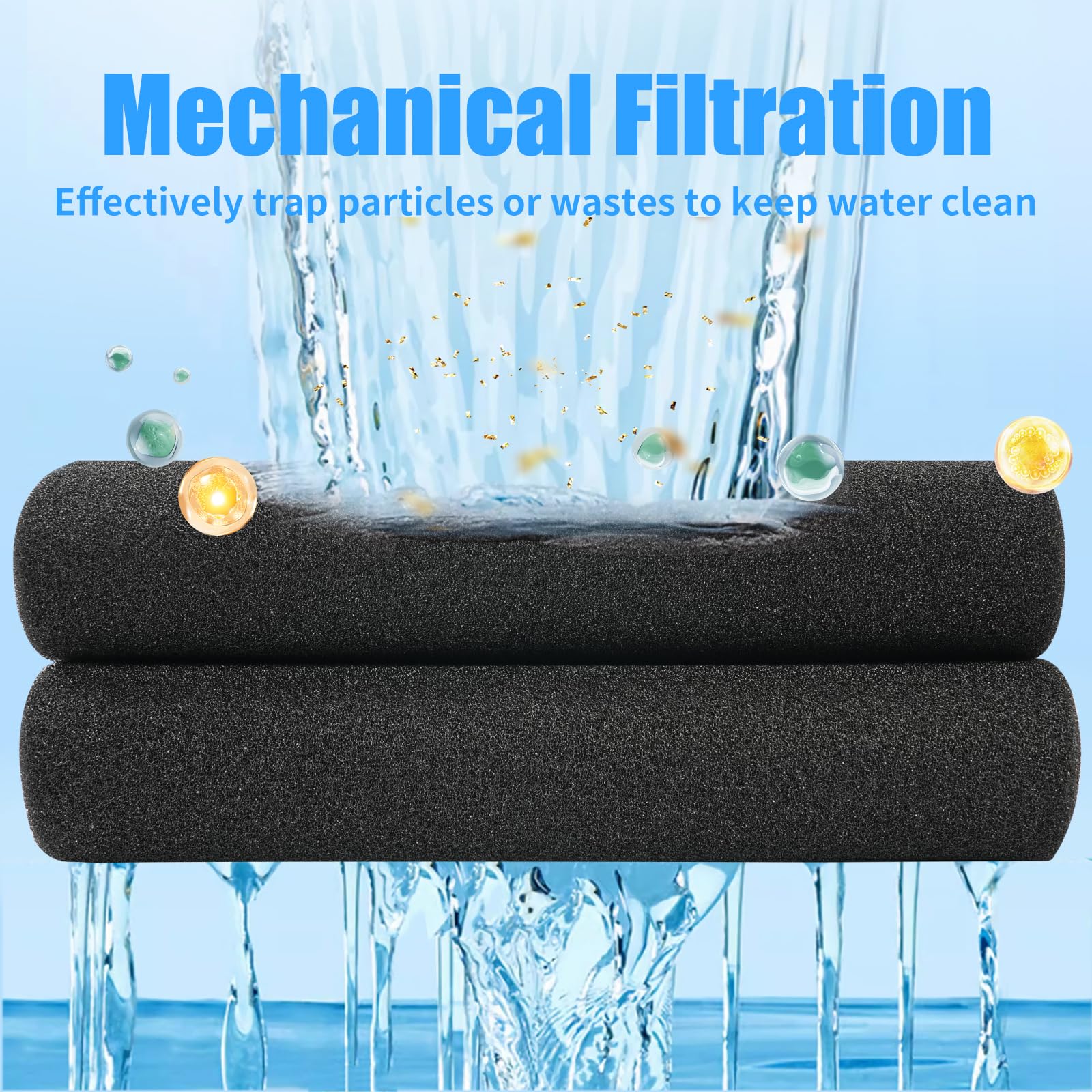 Aquaneat Aquarium Bio Sponge Filter Media Pad 36'' X 12'' X 1'' / 72'' X 12'' X 1'' Open Cell Foam Sheet Cut-To-Fit For Fish Tan