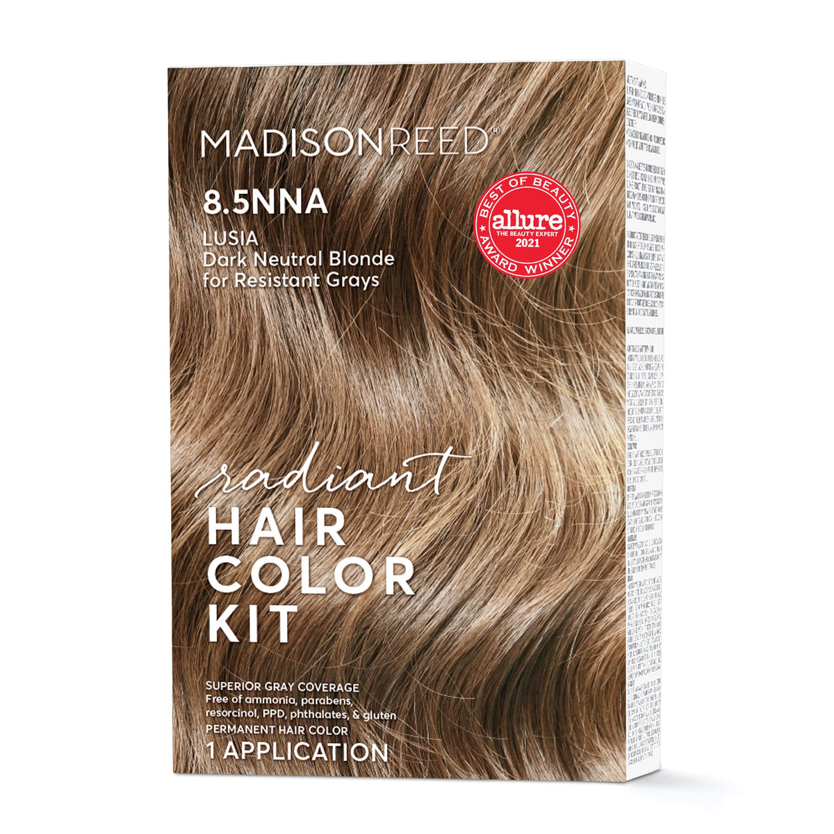 Madison Reed Radiant Hair Color Kit, Permanent Hair Dye, 100 Gray Coverage, Ammonia-Free, Lusia Dark Blonde 85Nna Dark Neutral B