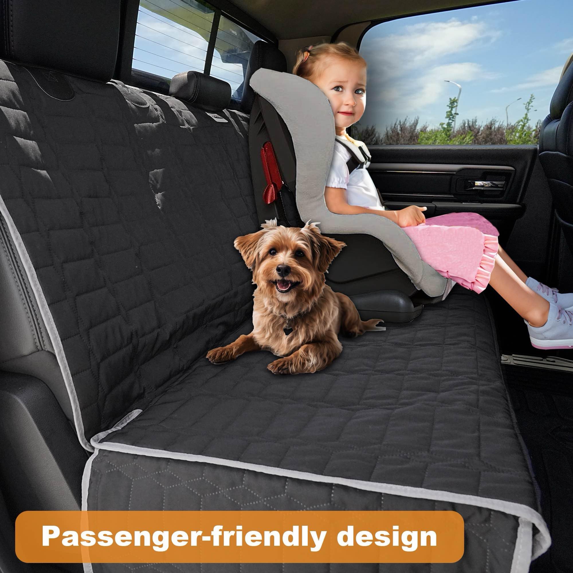 Reliadura Dog Car Seat Cover For Back Seat, Car Seat Covers For Pets, Nonslip Backseat Cover Protector, Washable Bench Seat Cove