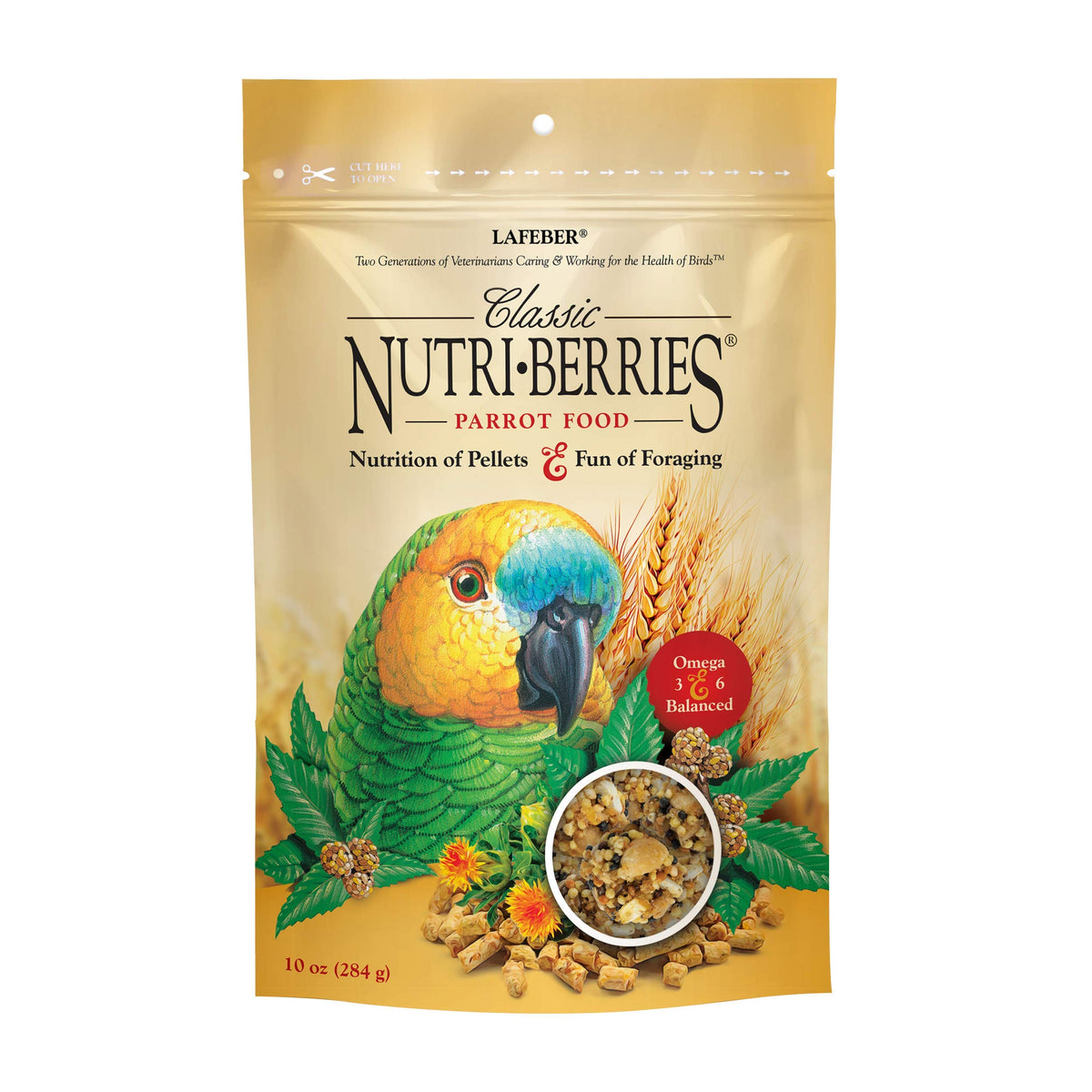 Lafeber'S Classic Nutri-Berries Pet Bird Food, Made With Non-Gmo And Human-Grade Ingredients, For Parrots, 10 Oz