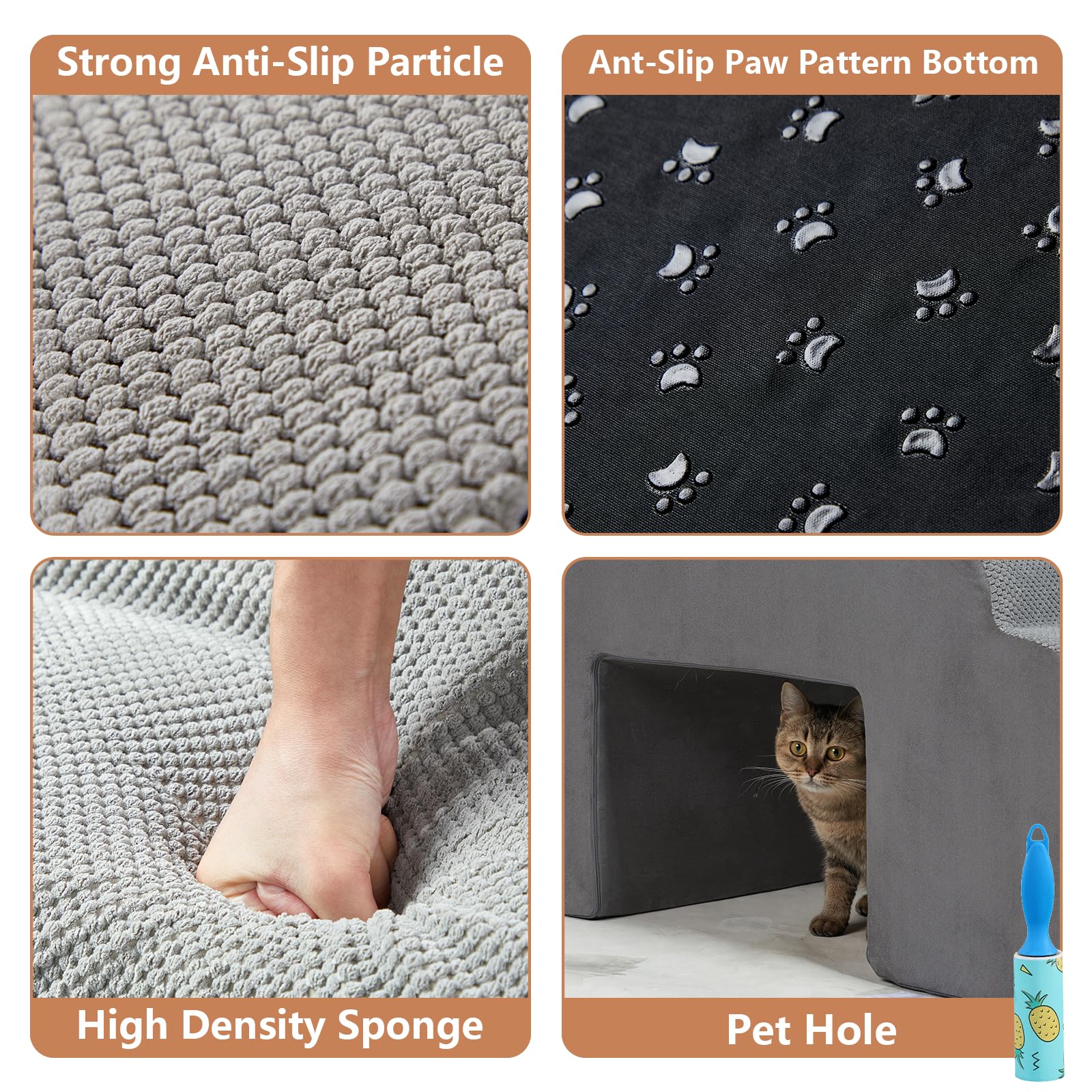 7-Tiers Dog Stairs For High Beds, 33 Inch Foam Dog Steps For Small Dogs, Non-Slip 7 Steps Pet Stairs For Small Dogs And Older Pe