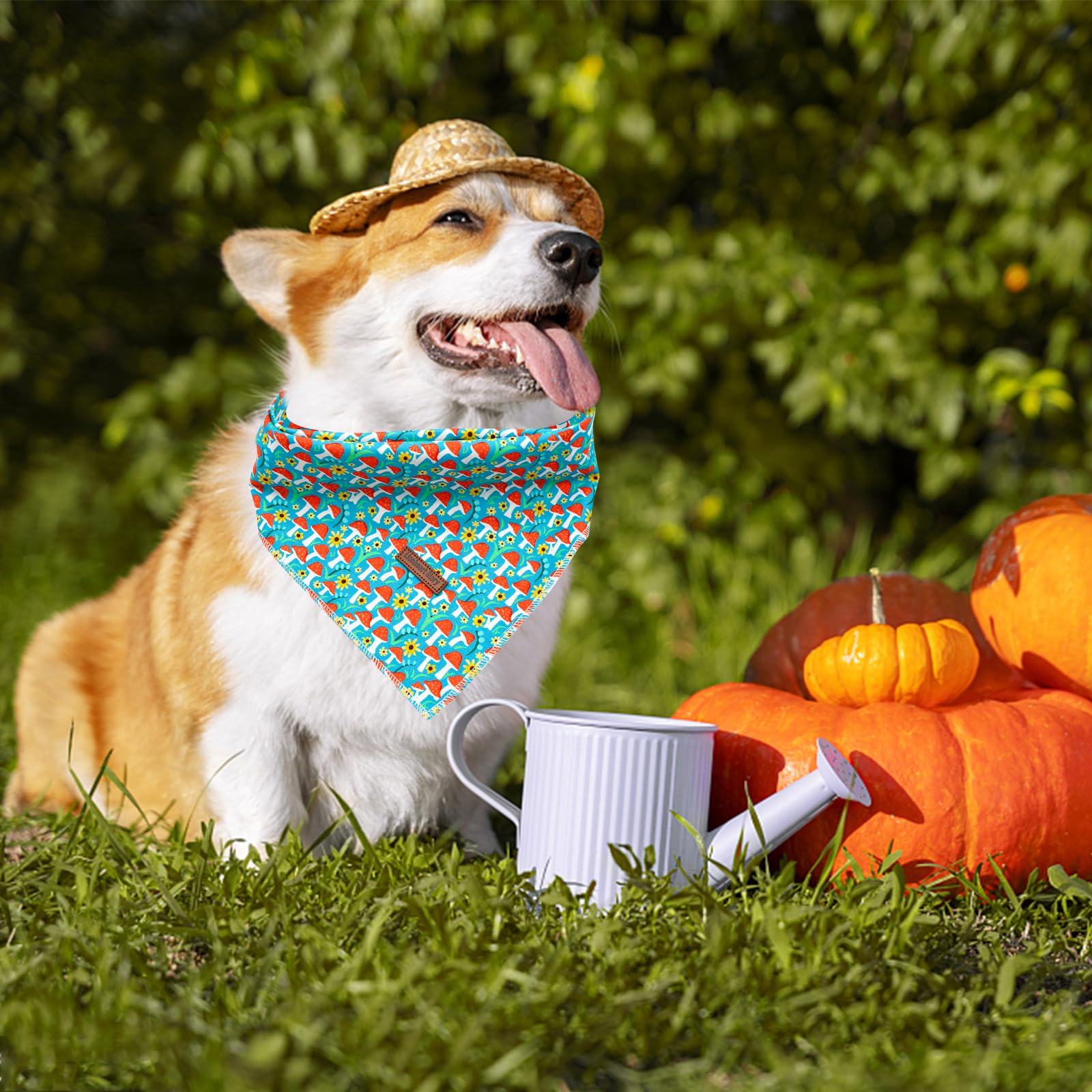 Lionheart Glory Soft Dog Scarf, Washable Fall Bib Scarf, Adjustable Square Bandana For Small To Large Dogs