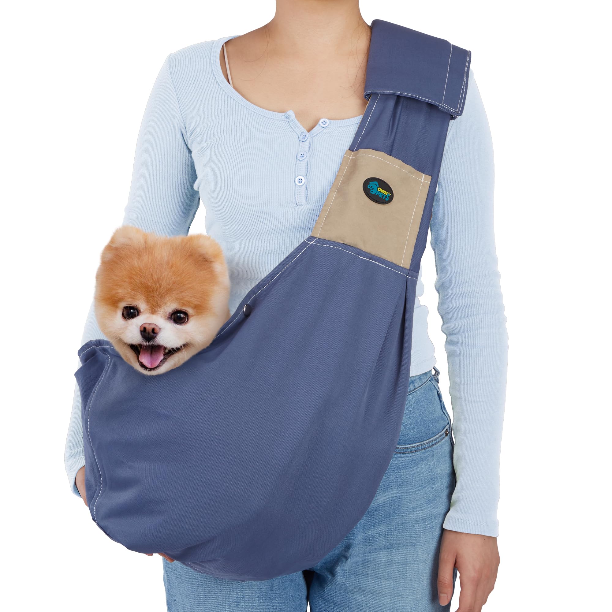 Ownpets Pet Dog Sling Carrier, Cat Travel Bag, Pet Soft Pouch And Tote Design, Adjustable Shoulder Strap Hands Free Safe-Suitabl