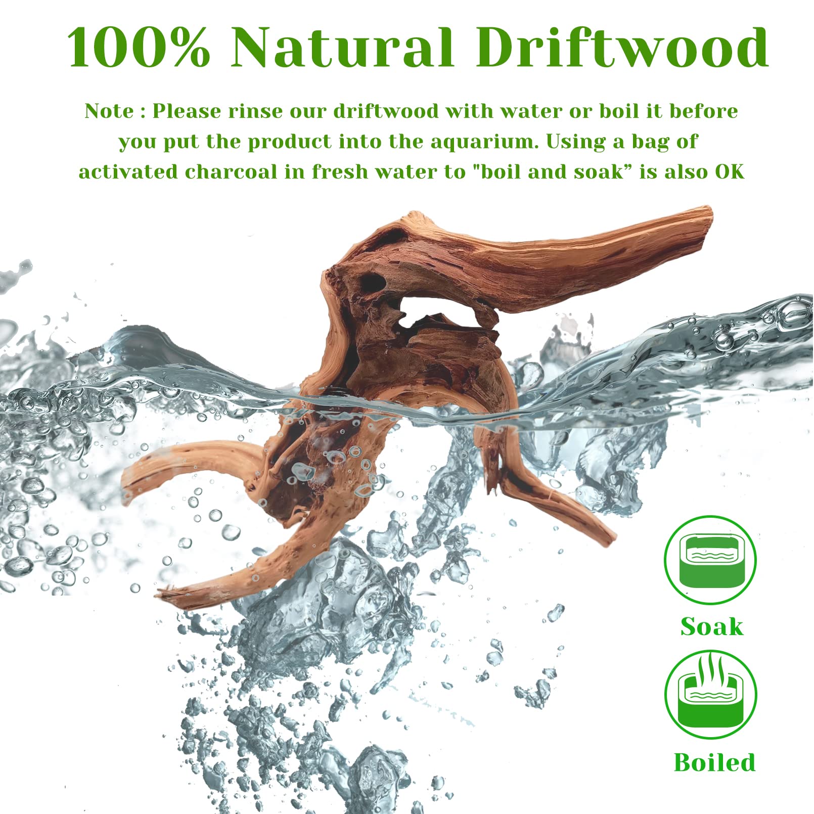 Tfwadmx Natural Driftwood for Aquarium - 11-13 inch Spiderwood, Pack of 2 Reptile Branches, Fish Tank Decoration