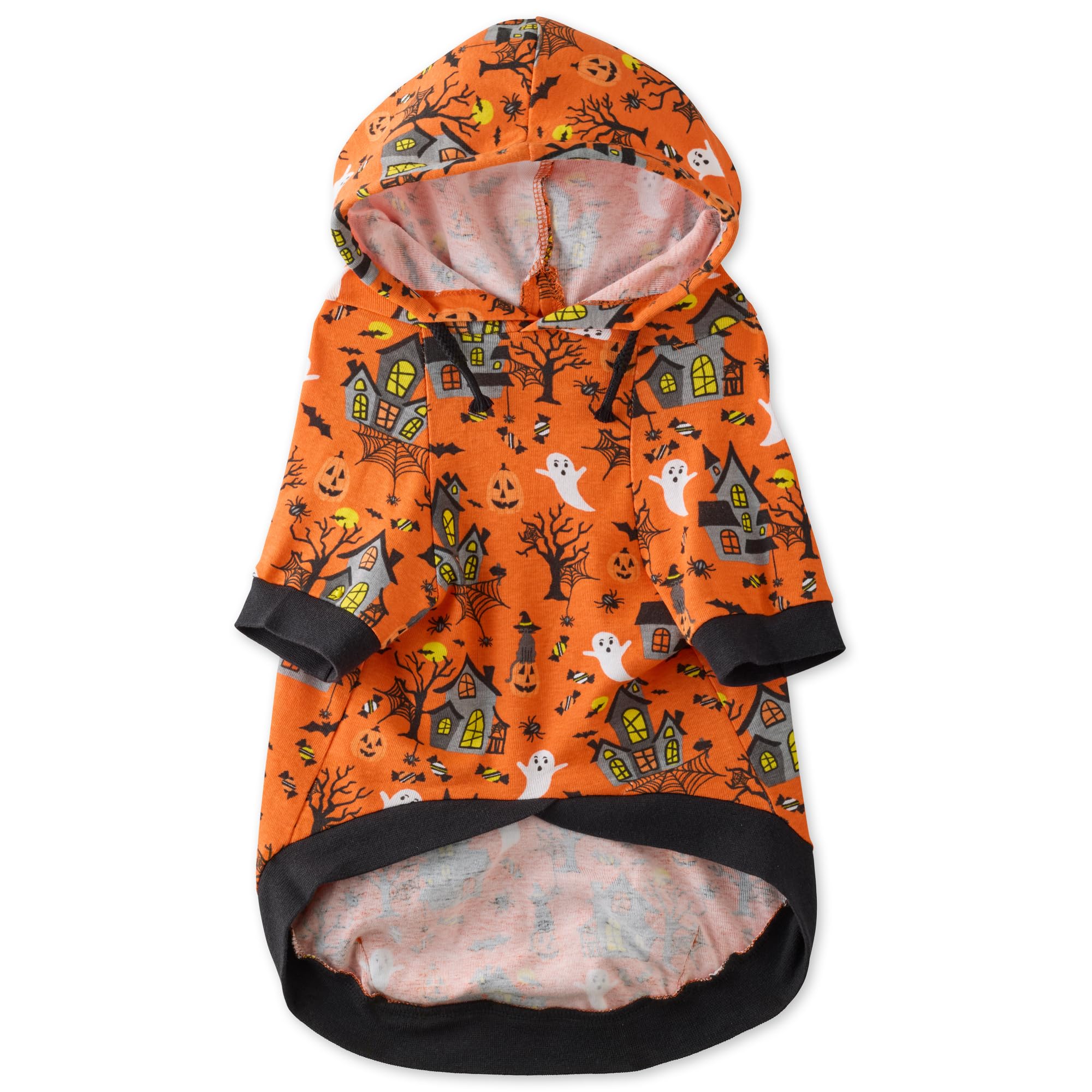 Pet Passion 100% Organic Cotton Dog Hoodie Pet Coat for Small, Medium and Large Dogs, Spooky, Medium