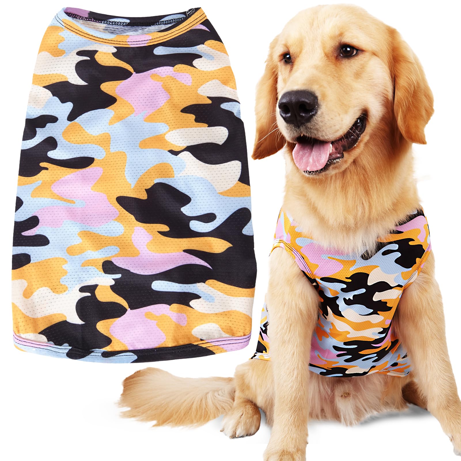 Uadonile Dog Cooling Shirts, Small Dog Shirts, 2 Pcs, Camouflage, Small (6-10 Lbs), Casual, Uv Resistant