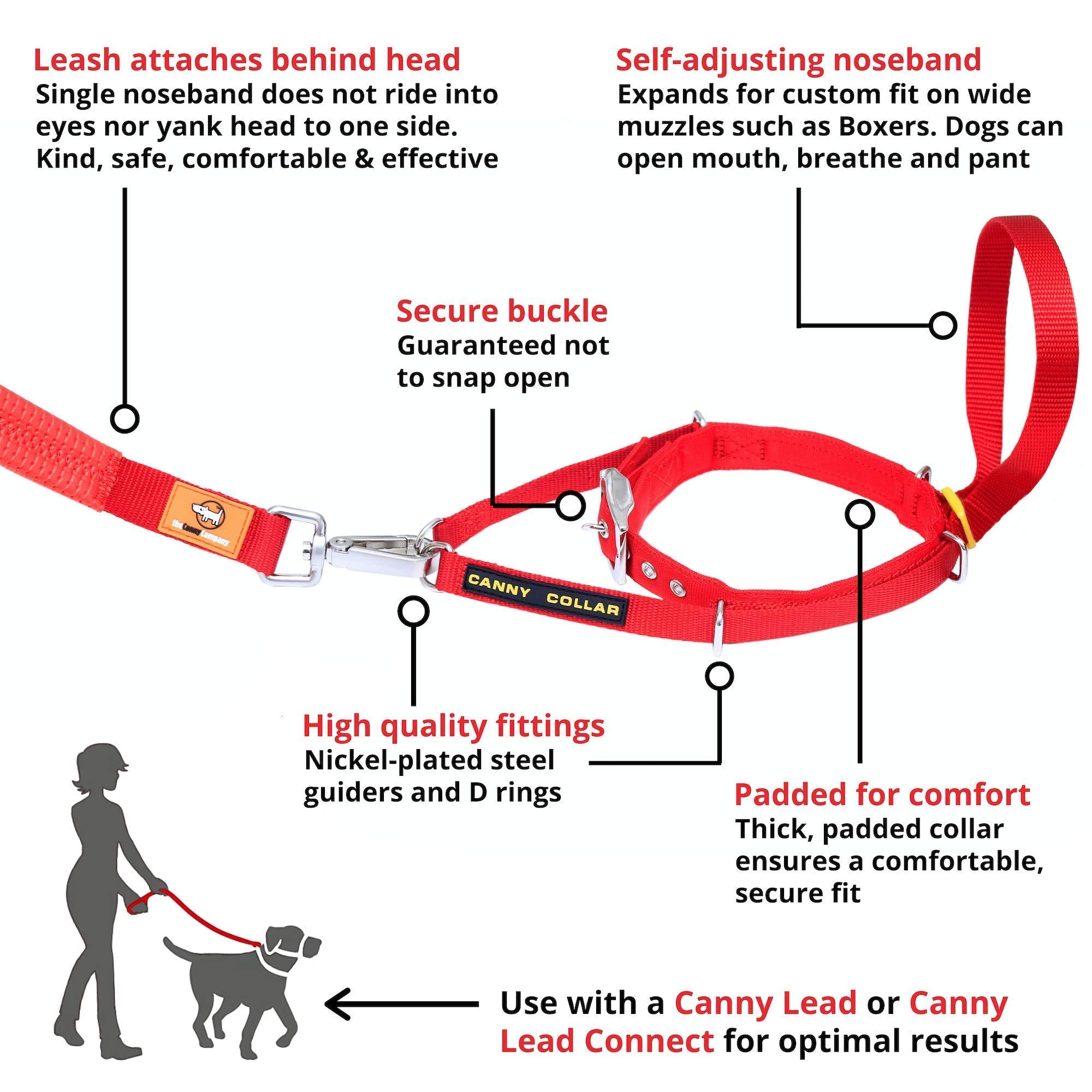 Canny Collar For Dog Training - The Kind, Safe And Comfortable No Pull Dog Collar, Train Your Dog Not To Pull On A Leash - Easy To Use Dog Training Headcollar For Enjoyable Walks - Blue Size 6