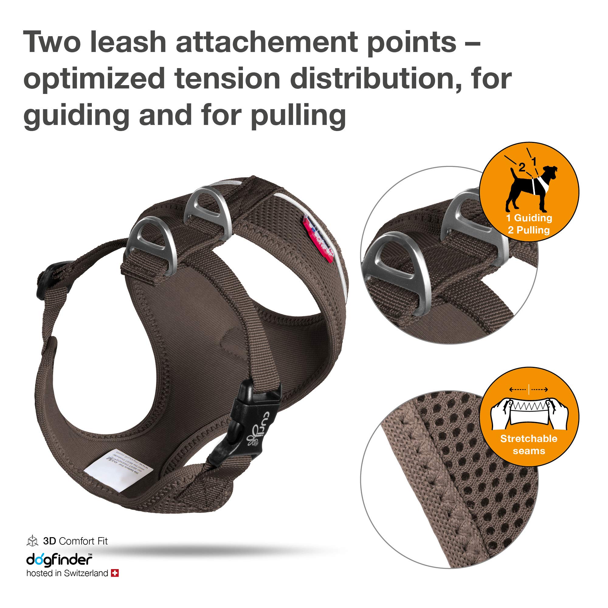 Curli Basic Harness Air-Mesh Dog Harness Pet Vest Adjustable Step-In Light Harness Blue S