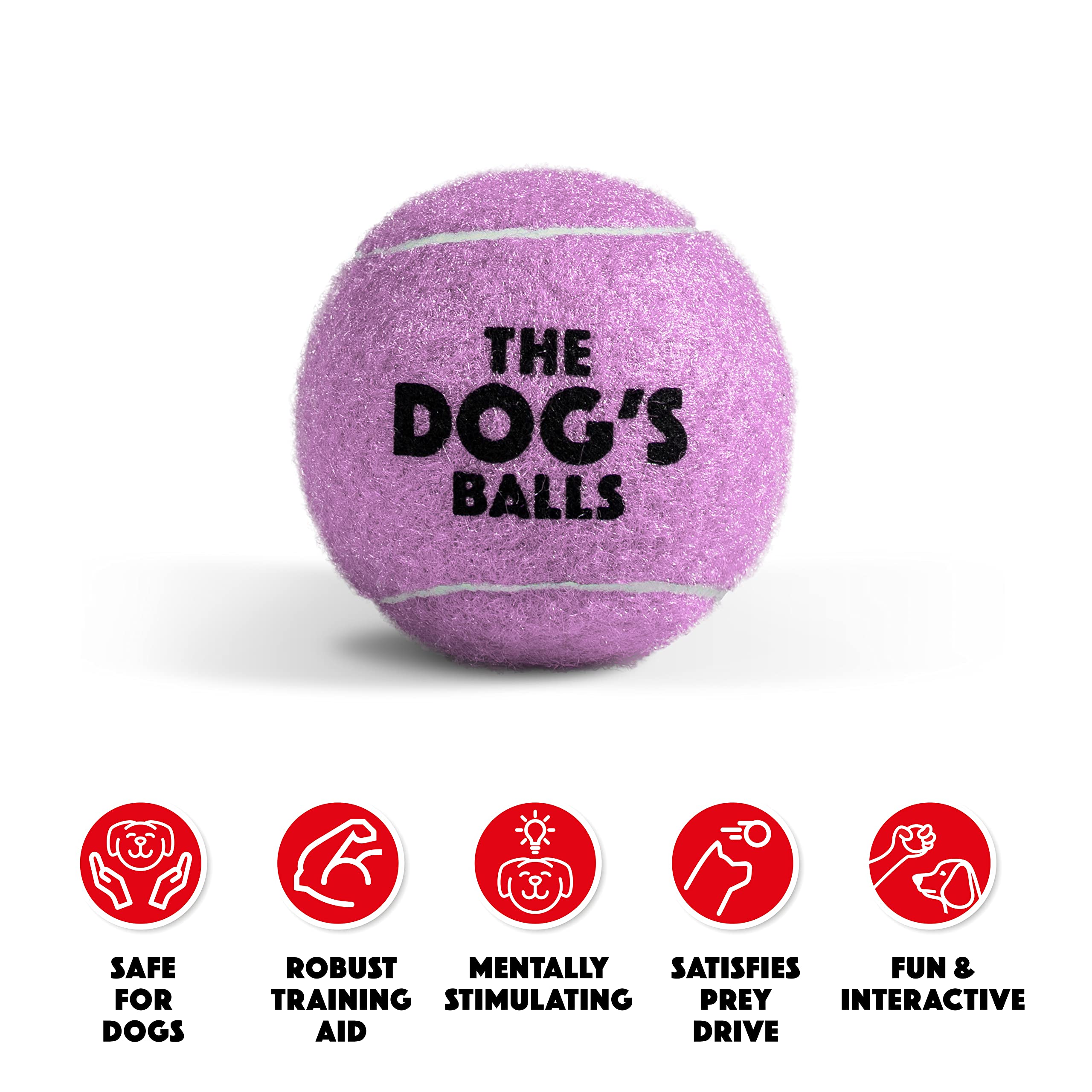 The Dog'S Balls, Dog Tennis Balls, 12-Pack Lilac Dog Toy, Strong Dog & Puppy Ball For Training, Play, Exercise & Fetch