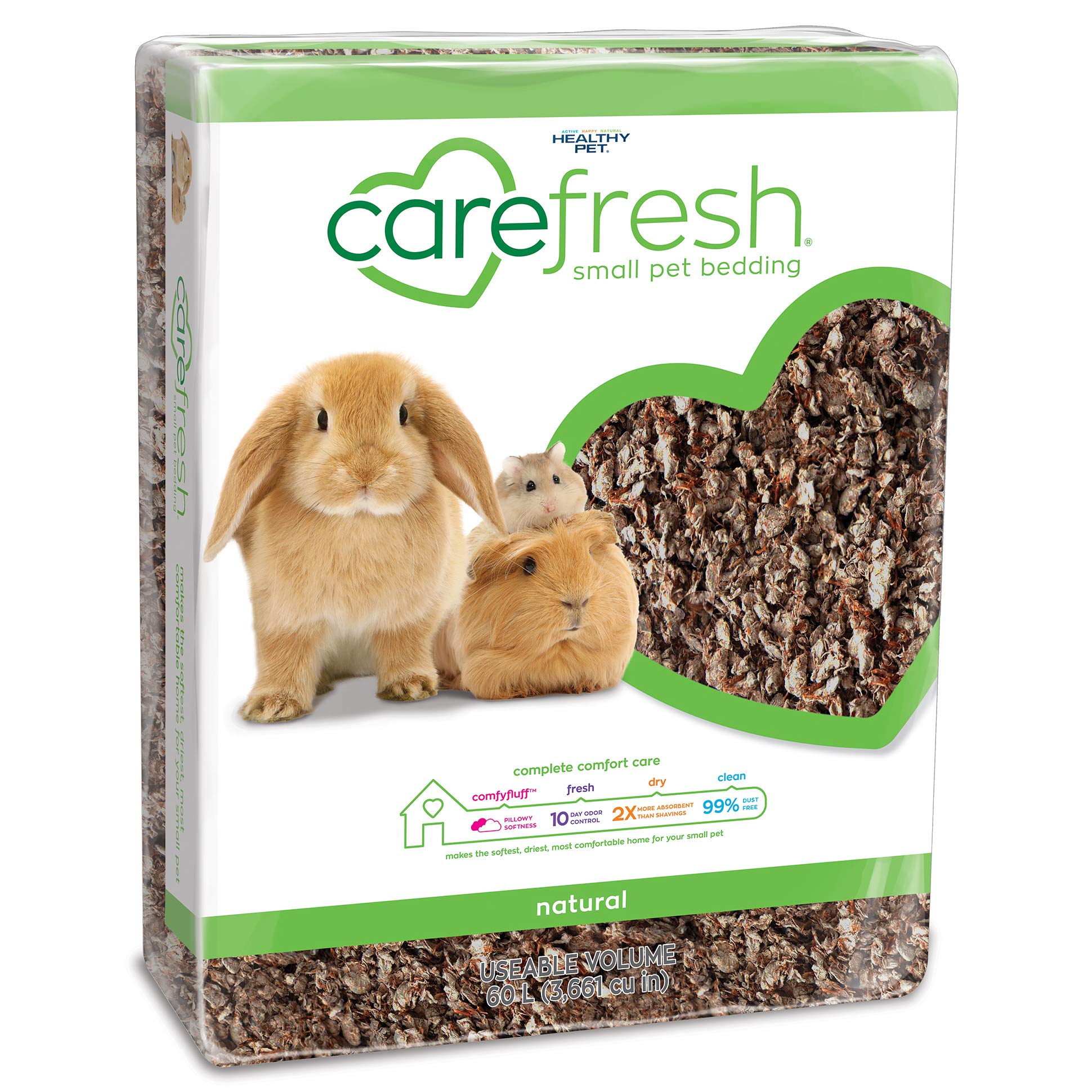 Carefresh 99% Dust-Free Natural Paper Small Pet Bedding With Odor Control, 60 L
