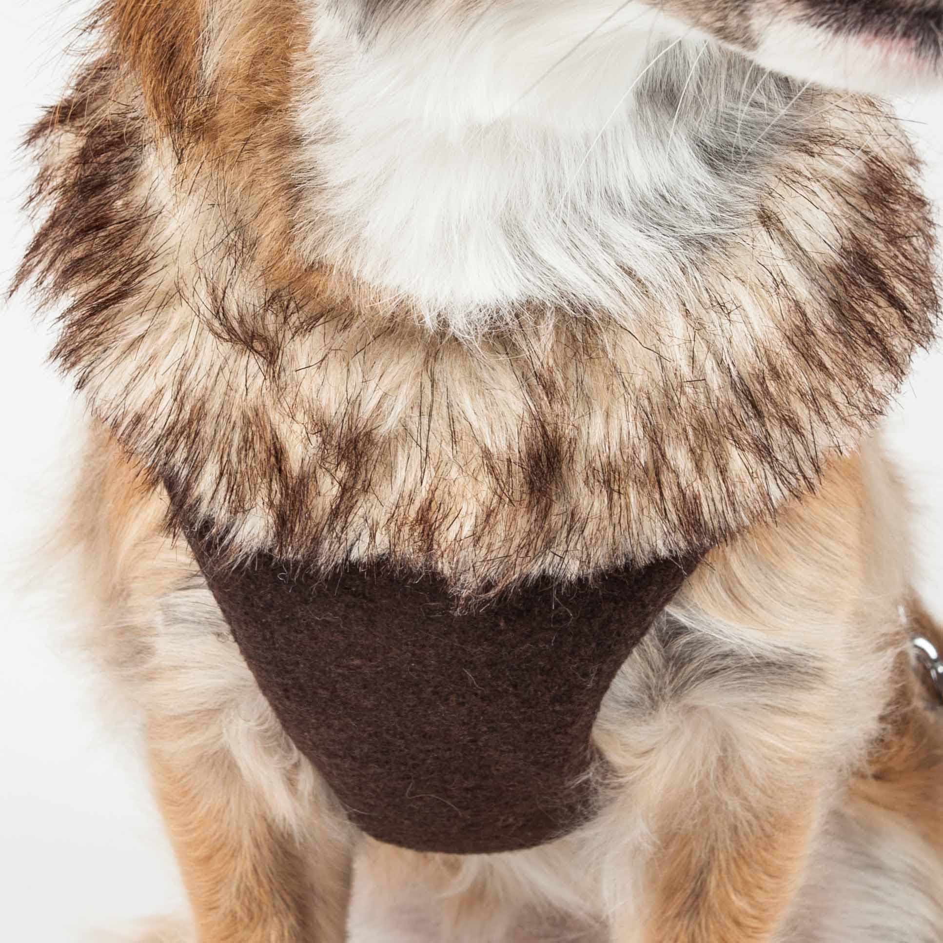 Pet Life  Luxe Collection Furracious 2-in-1 Adjustable Fashion Dog Harness and Leash with Removable Fur Dog Collar - Designer Pe