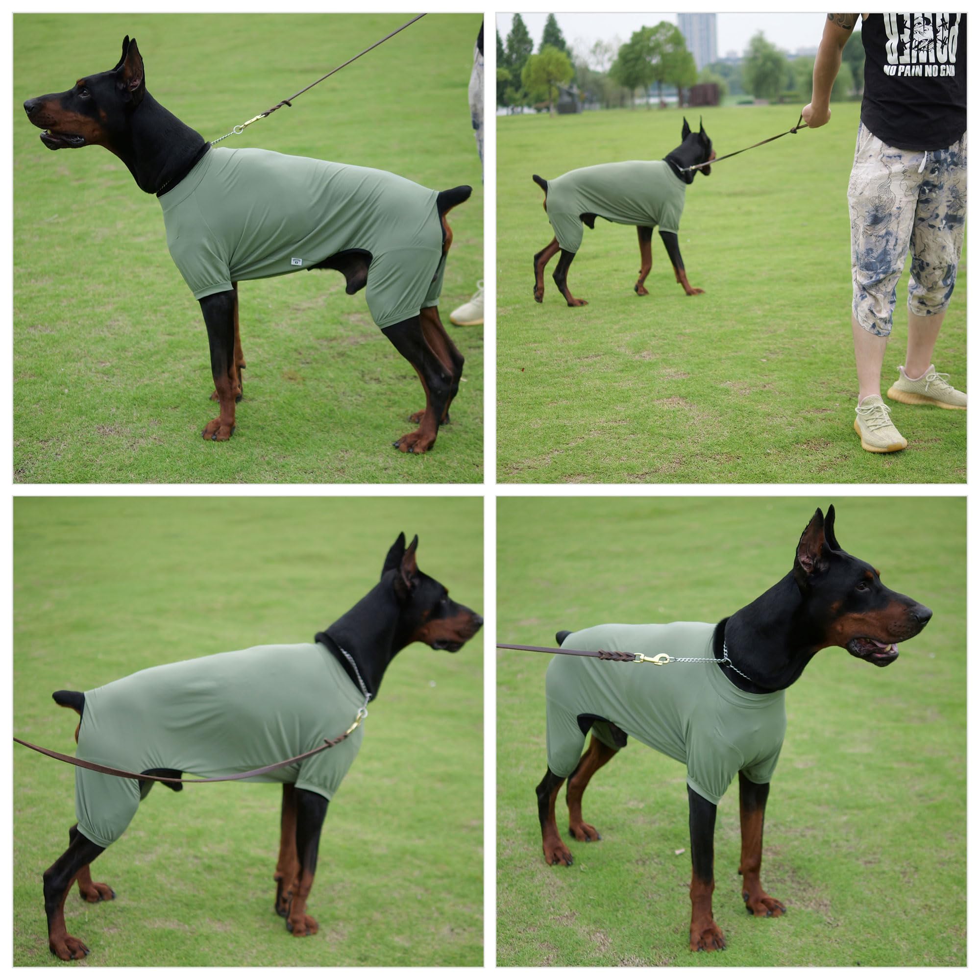 Lovelonglong Dog Jumpsuit With Uv Protection And Quick-Dry Fabric For Spring Summer Pet Pajamas Army Green Xl