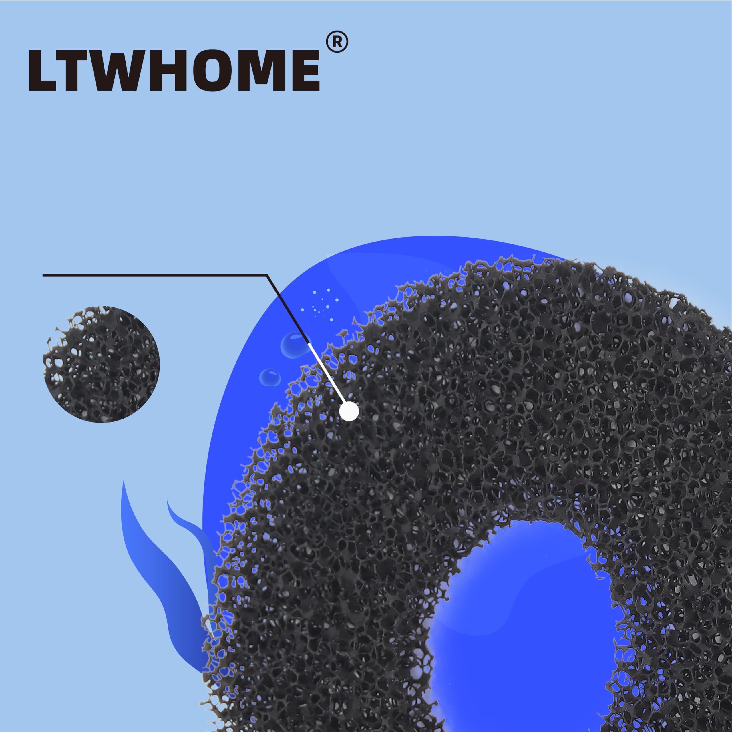 LTWHOME Compatiable Foam and Carbon Rings Fit for Biorb Filter Set/Service Kit (Pack of 16)