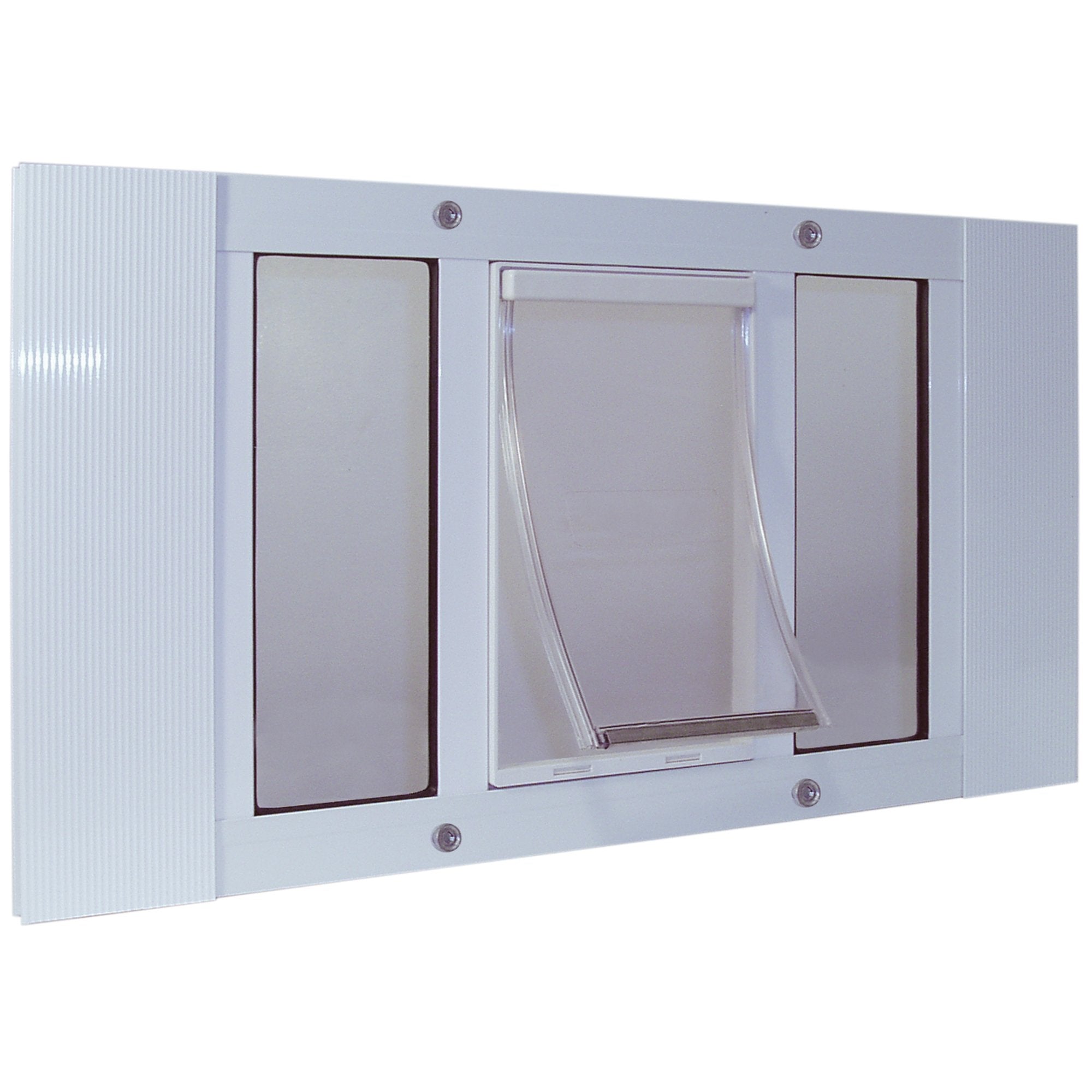 Ideal Pet Products Aluminum Sash Window Pet Door, Adjustable To Fit Window Widths From 27' To 32', Large 10-1/2” X 15” Flap Size