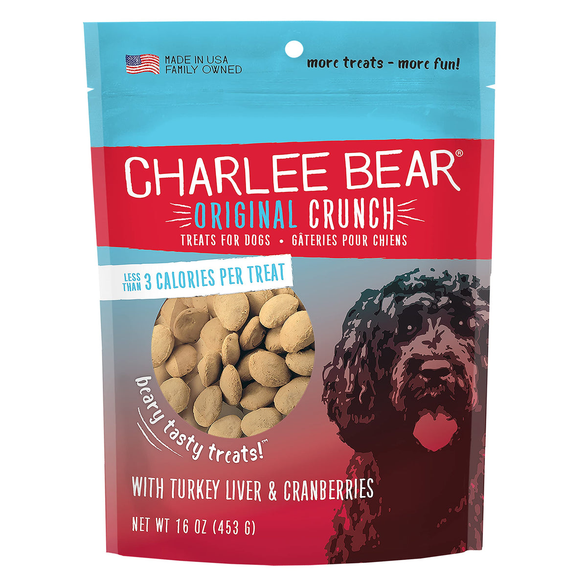 Charlee Bear Original Dog Treats, Turkey Liver & Cranberries, 16 Oz