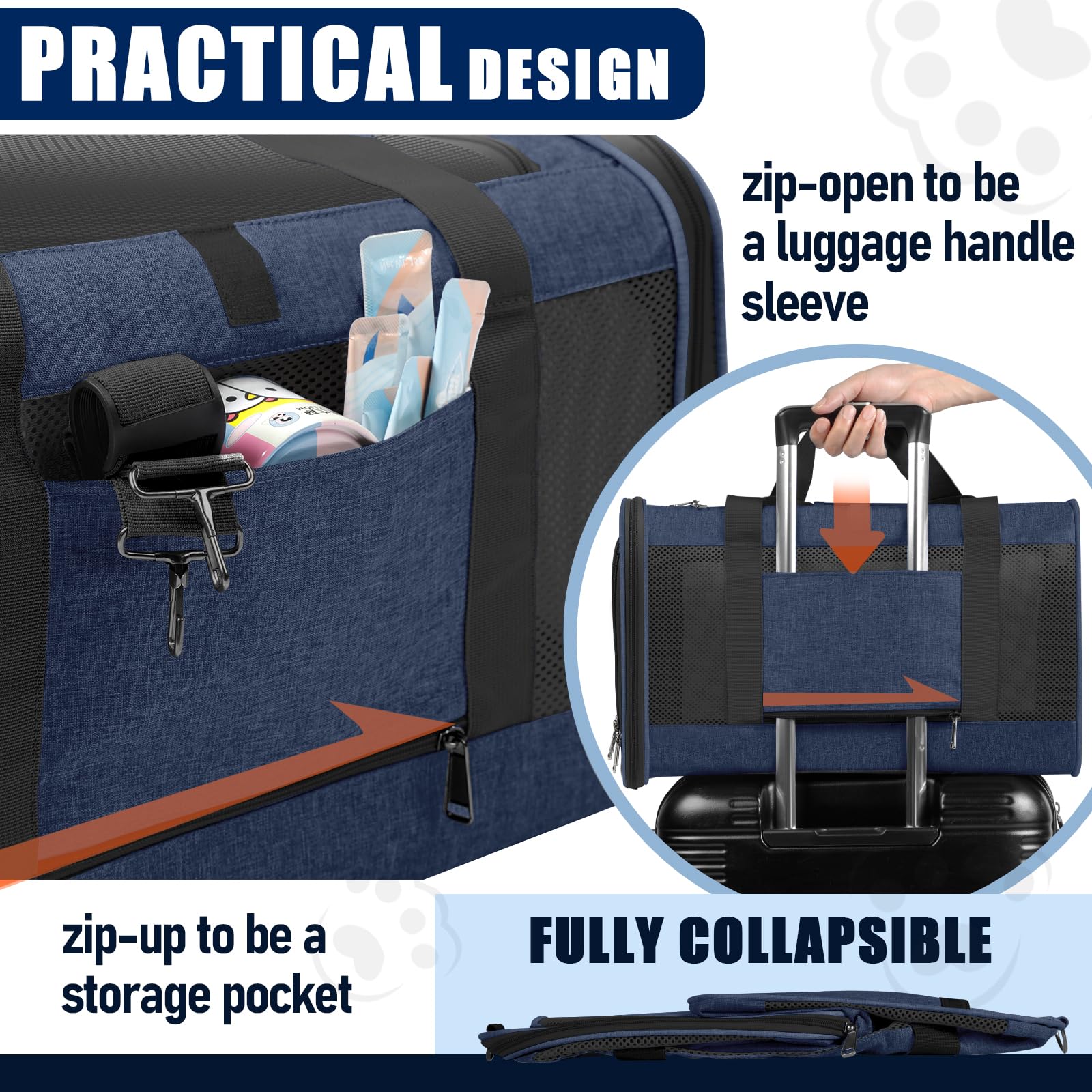 Gapzer Dog Carrier Soft/Cat Crates Large Cat 20 To 25 Pounds/Softsided Pet Car Travel Carry Bag 15 Pound Puppy/Top Open Transpor