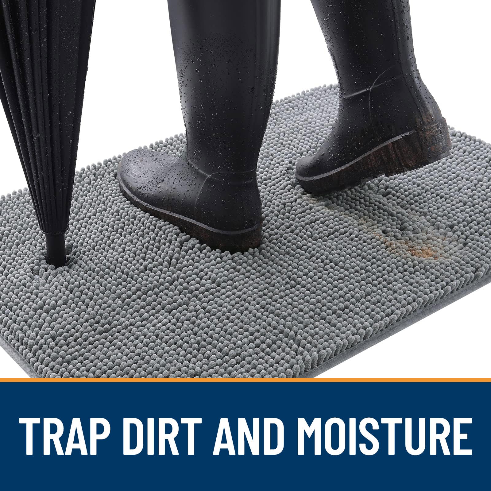 OLANLY Dog Door Mat for Muddy Paws 59x24, Absorbs Moisture and Dirt, Absorbent Non-Slip Washable Doormat, Quick Dry Chenille Mud