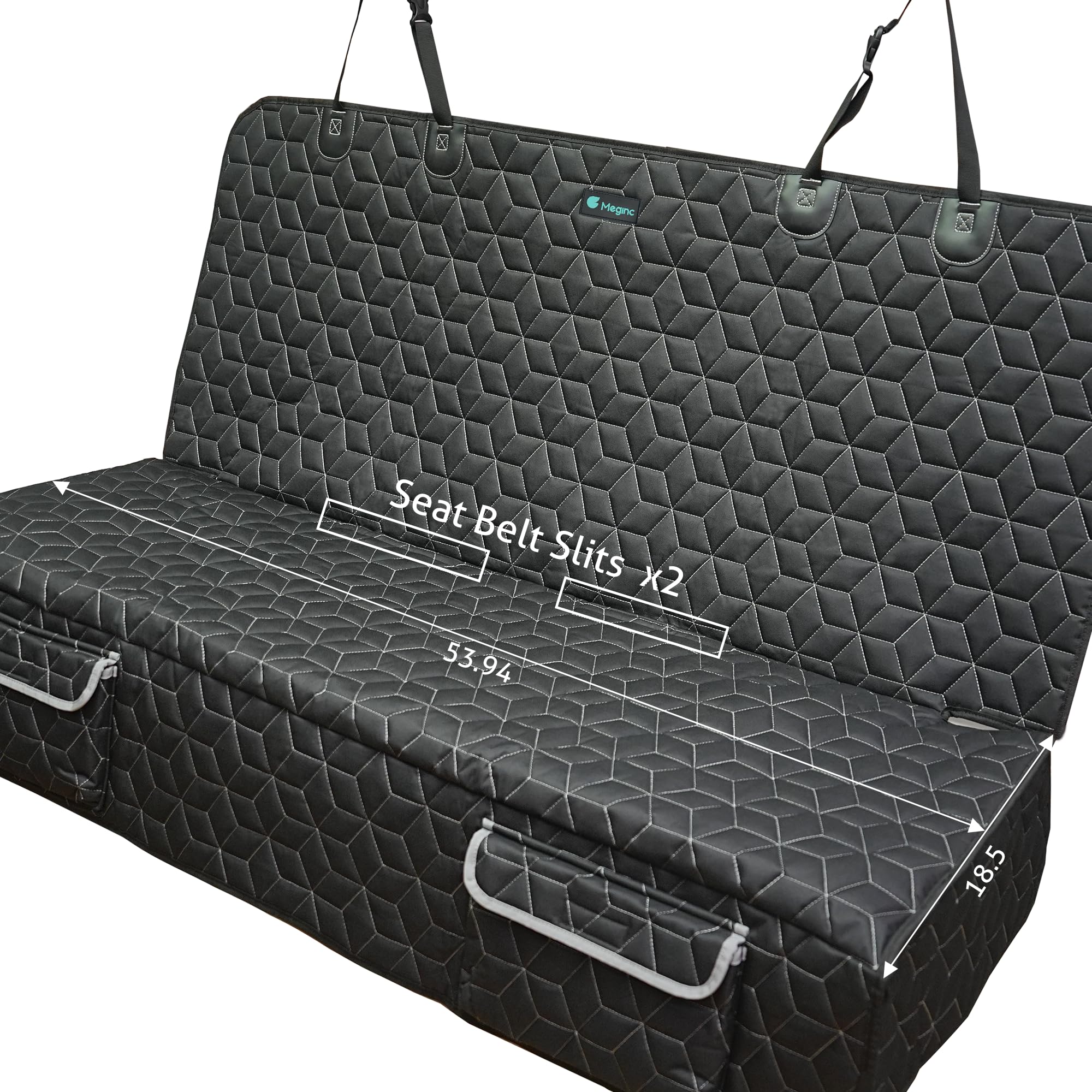 Meginc Back Seat Pet Cover For Dogs For Suv, Waterproof Backseat Cover For Dogs In Car Heavy Durable Car Seat Covers For Dogs With Side Flap, Non Slip Dog Bench Seat Covers For Suv,Jeeps,Rav4,Cr-V