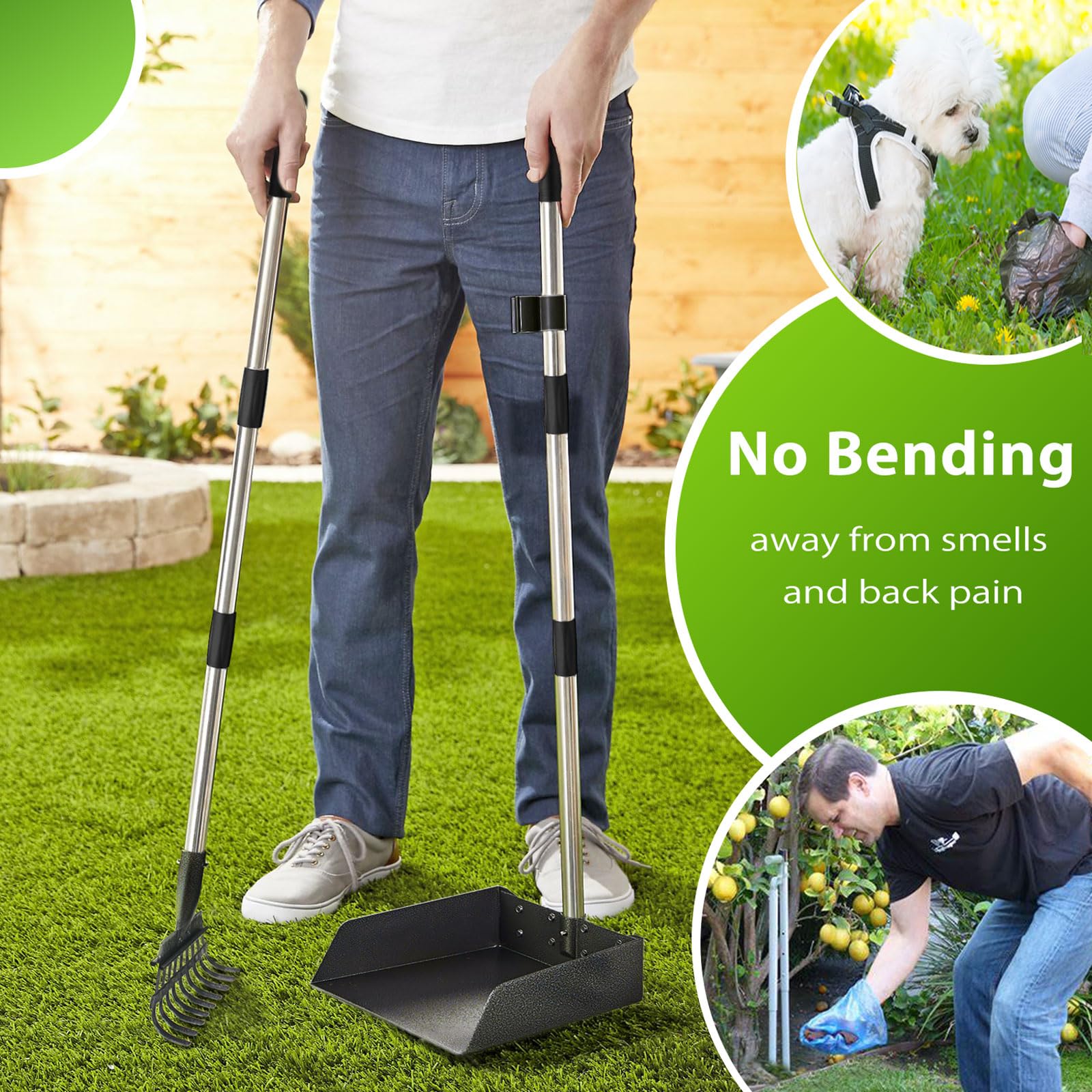 Outdoor Dog Poop Trash Can With Pooper Scooper & 60 Free Poop Bags -15 L/4 Gallon Dog Waste Trash Can Pet Waste Disposal Station