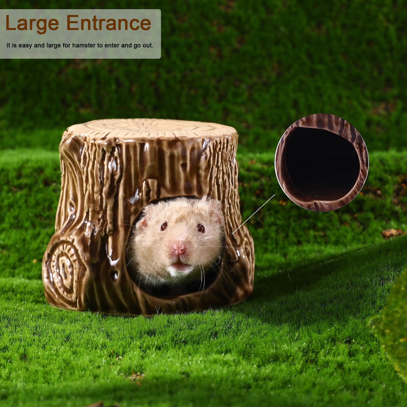 Zhilishu Ceramic Hamster Hideout, Hamster House And Habitat, Syrian Hideout Decor Cool Bed For All Season Gerbil, Mice Guinea Pi