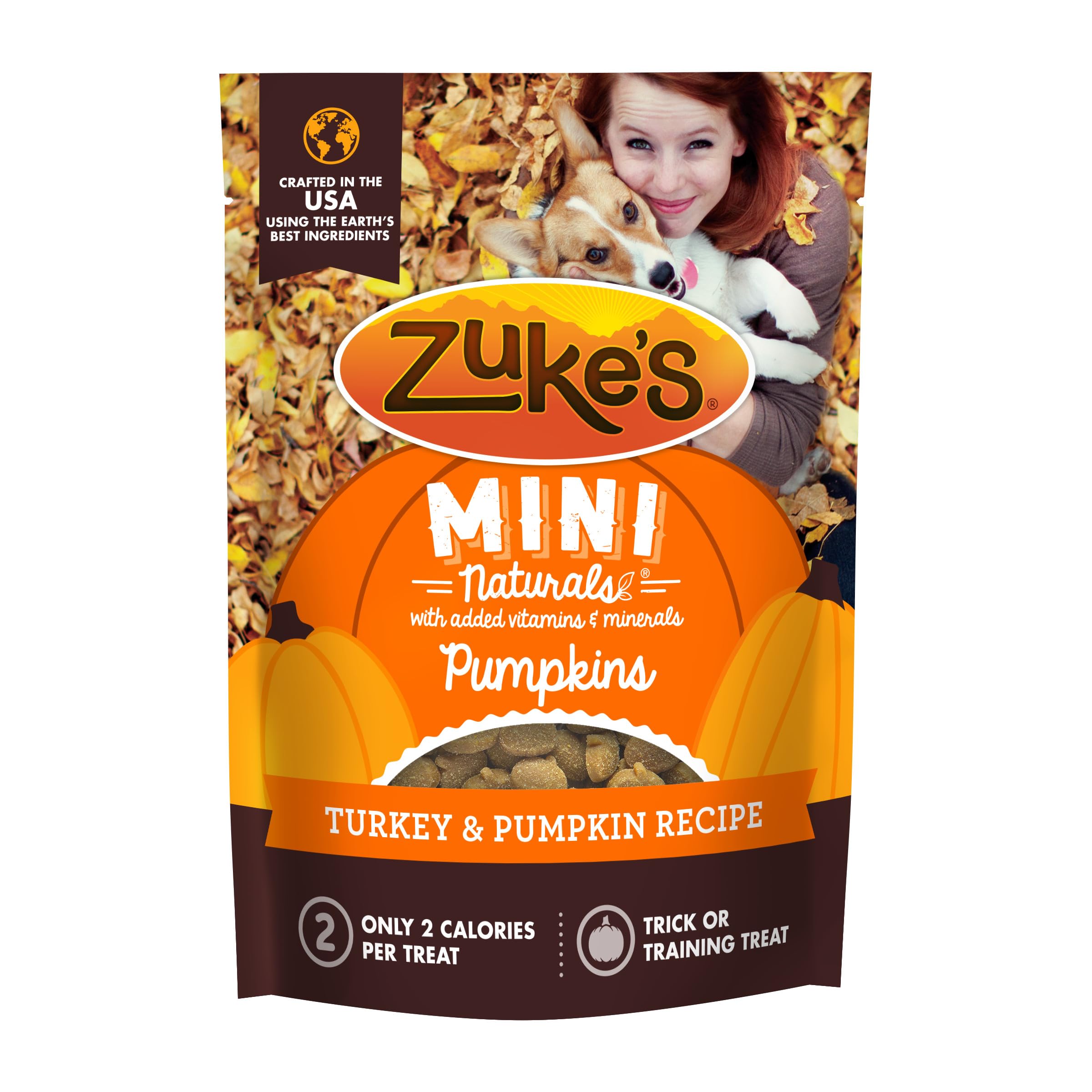 Zukes Mini Naturals Dog Training Treats for Dogs of All Sizes, Pet Treats made with Real Turkey and Pumpkin, 5 oz. Resealable Po