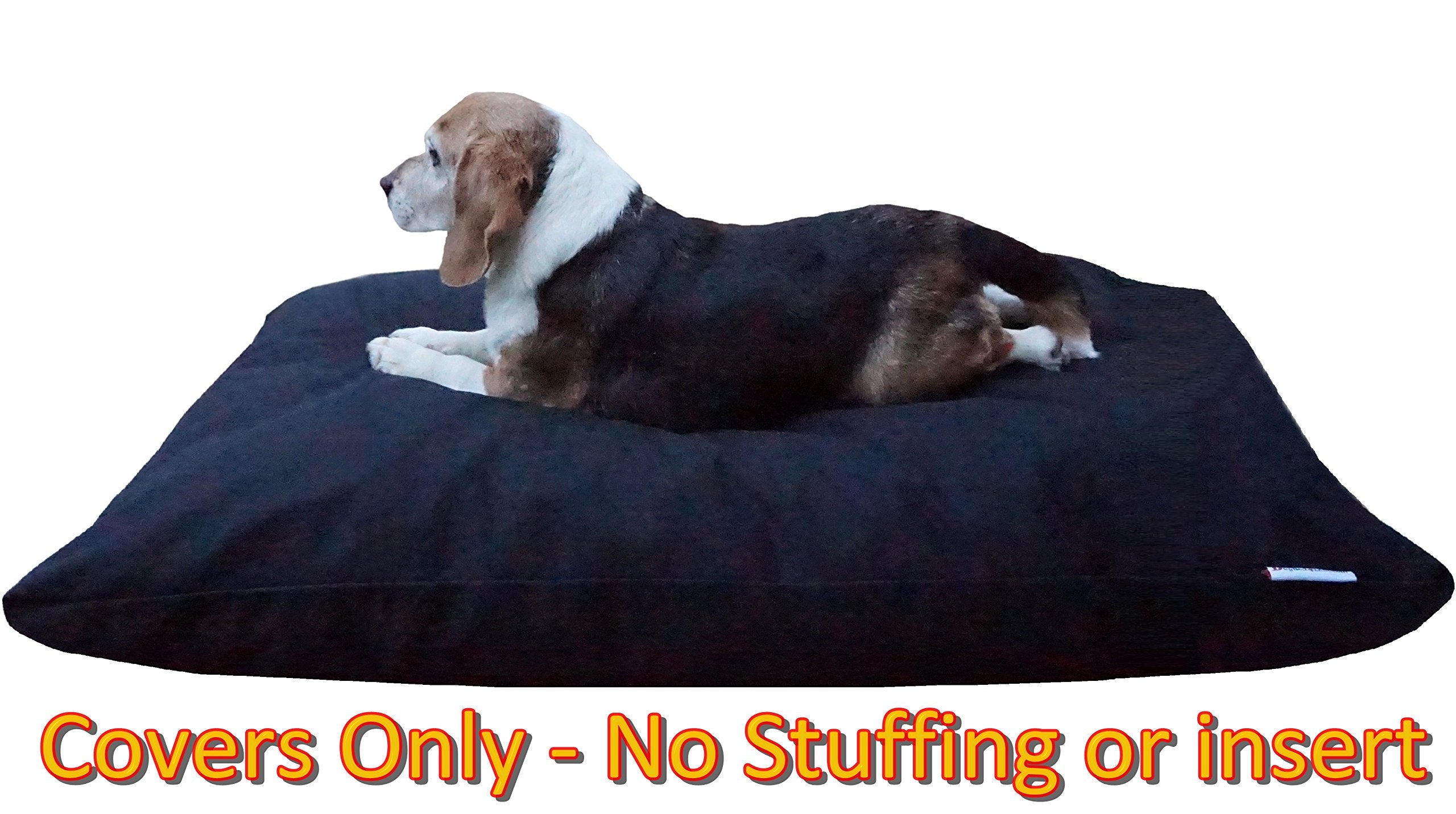 Do It Yourself Diy Pet Bed Pillow Duvet Canvas Cover + Waterproof Internal Case For Dog/Cat At Medium 36'X29' Black Color - Covers Only
