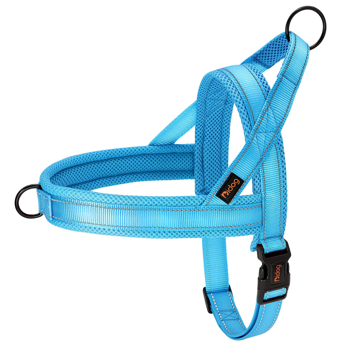 Didog Soft Mesh Padded Dog Vest Harness, Escape Proof / Quick Fit Reflective Dog Strap Harness,Easy For Walking Training (S:Chest 18-22', Mesh-Blue)