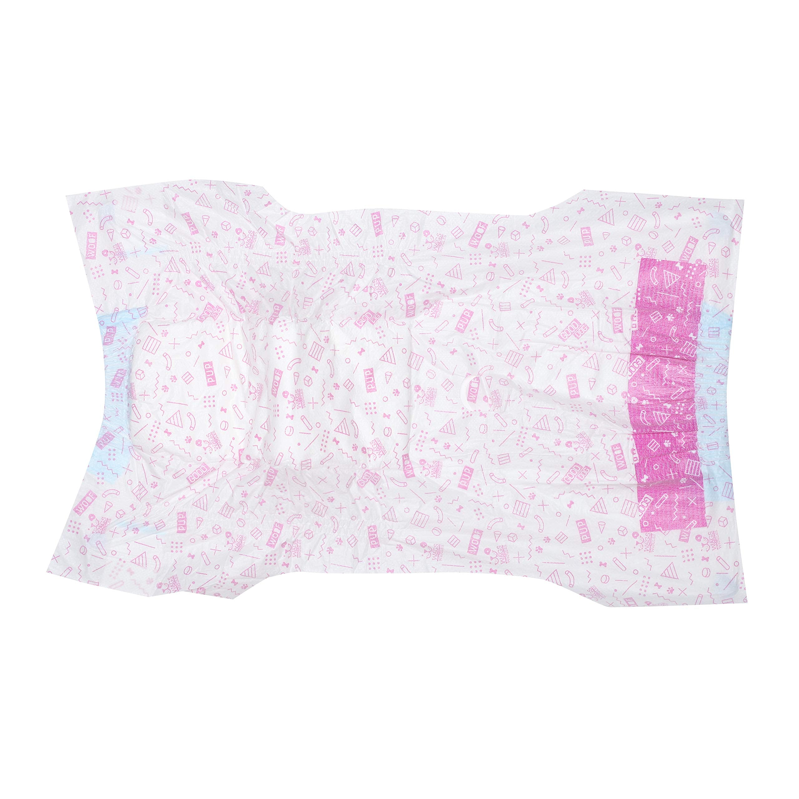 Wags & Wiggles Female Dog Diapers | Doggie Diapers For Female Dogs | Small Dog Diapers, 15''-19'' Waist - 12 Pack | Disposable D