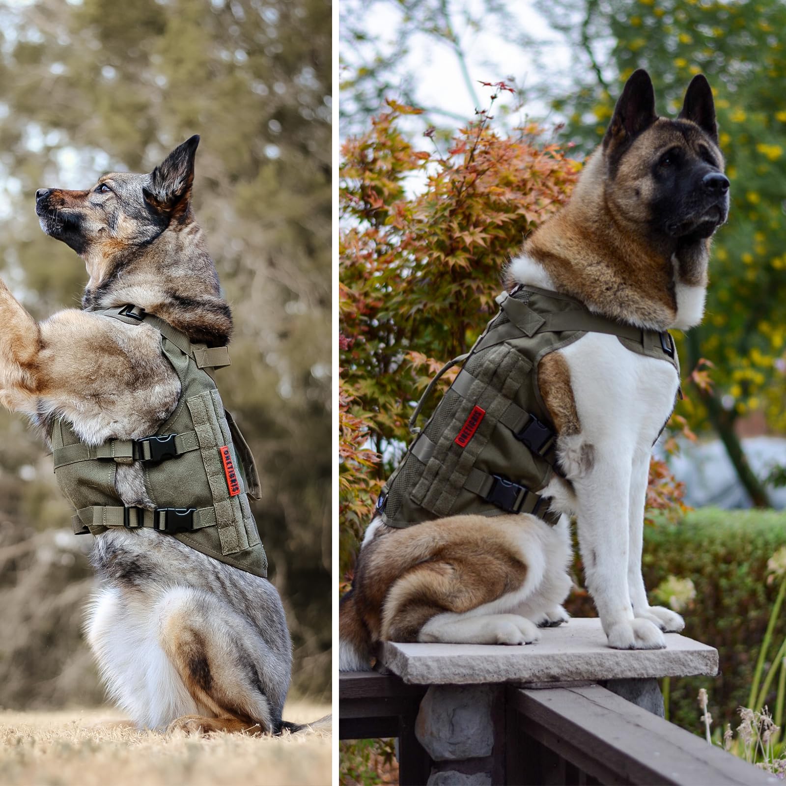 Onetigris No Pull Tactical Dog Harness For Large Dogs, Aire Mesh Harness Breathable Military Dog Molle Vests With Handles, Servi