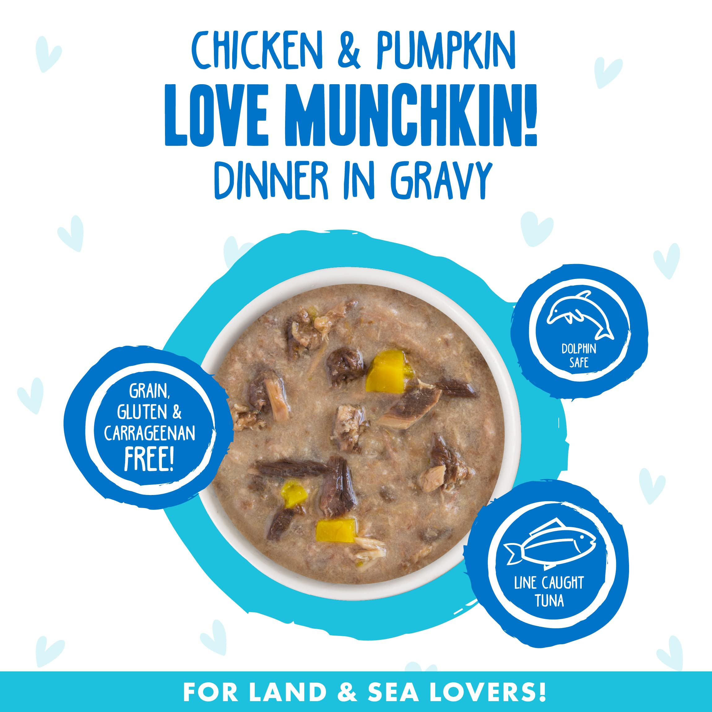 Weruva B.F.F. OMG - Best Feline Friend Oh My Gravy!, Love Munchkin! with Chicken & Pumpkin in Gravy Cat Food, 2.8oz Can (Pack of