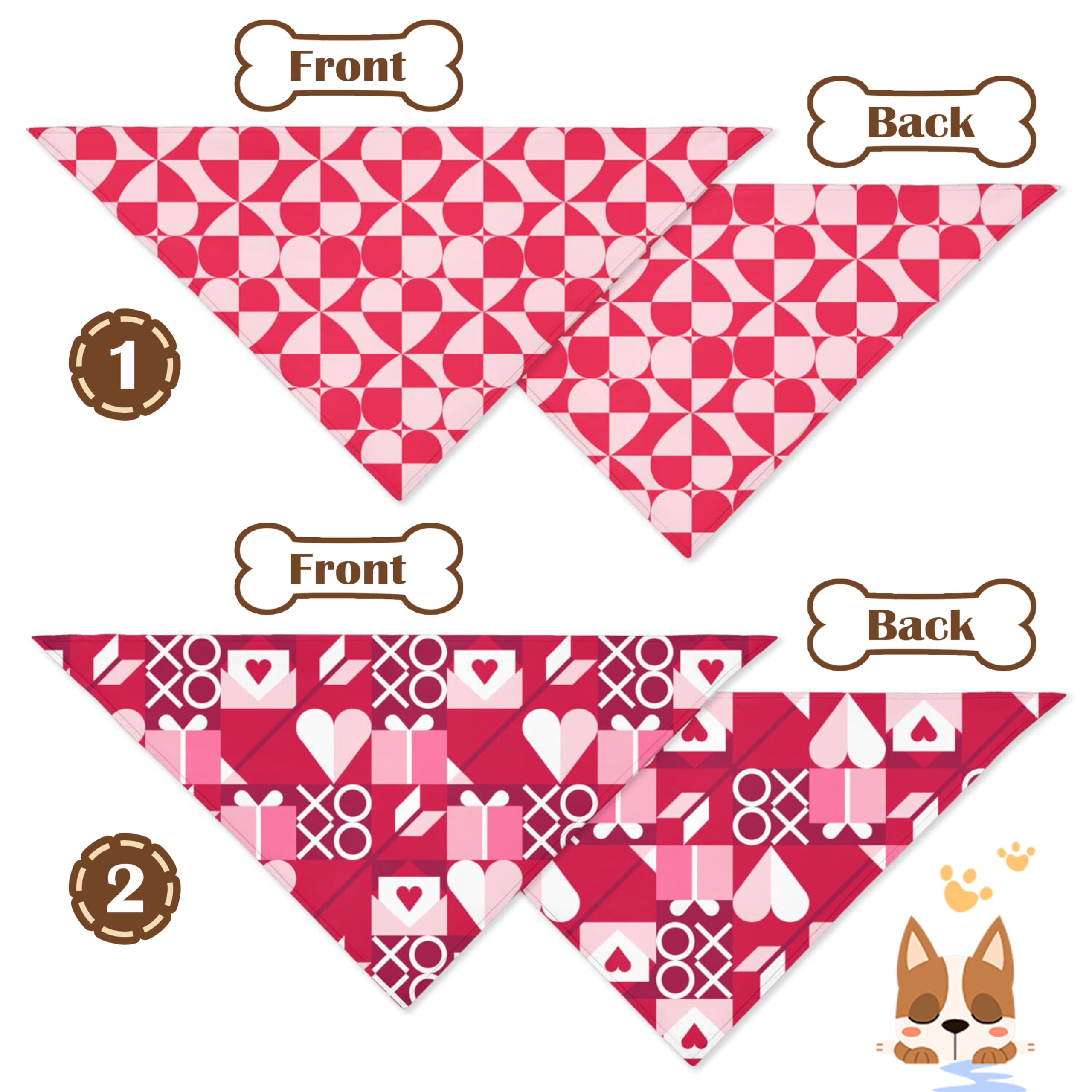 2Pcs Holiday Dog Bandanas, Dog Bandana Boy Girl,Funny Holiday Dog Scarf, Fashion Design Apply To Medium Sized Dog Holiday Outfit