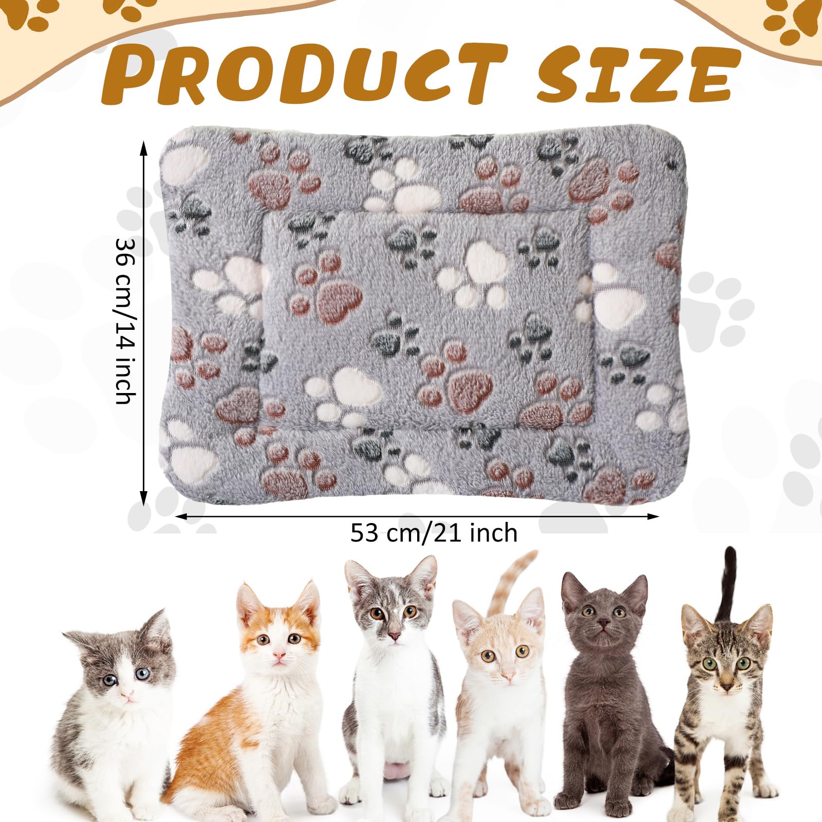 Tuanse 4 Pack Ultra Soft Dog Cat Bed Mat with Cute Prints Reversible Fleece Dog Crate Kennel Pad Cozy Washable Thickened Hamster