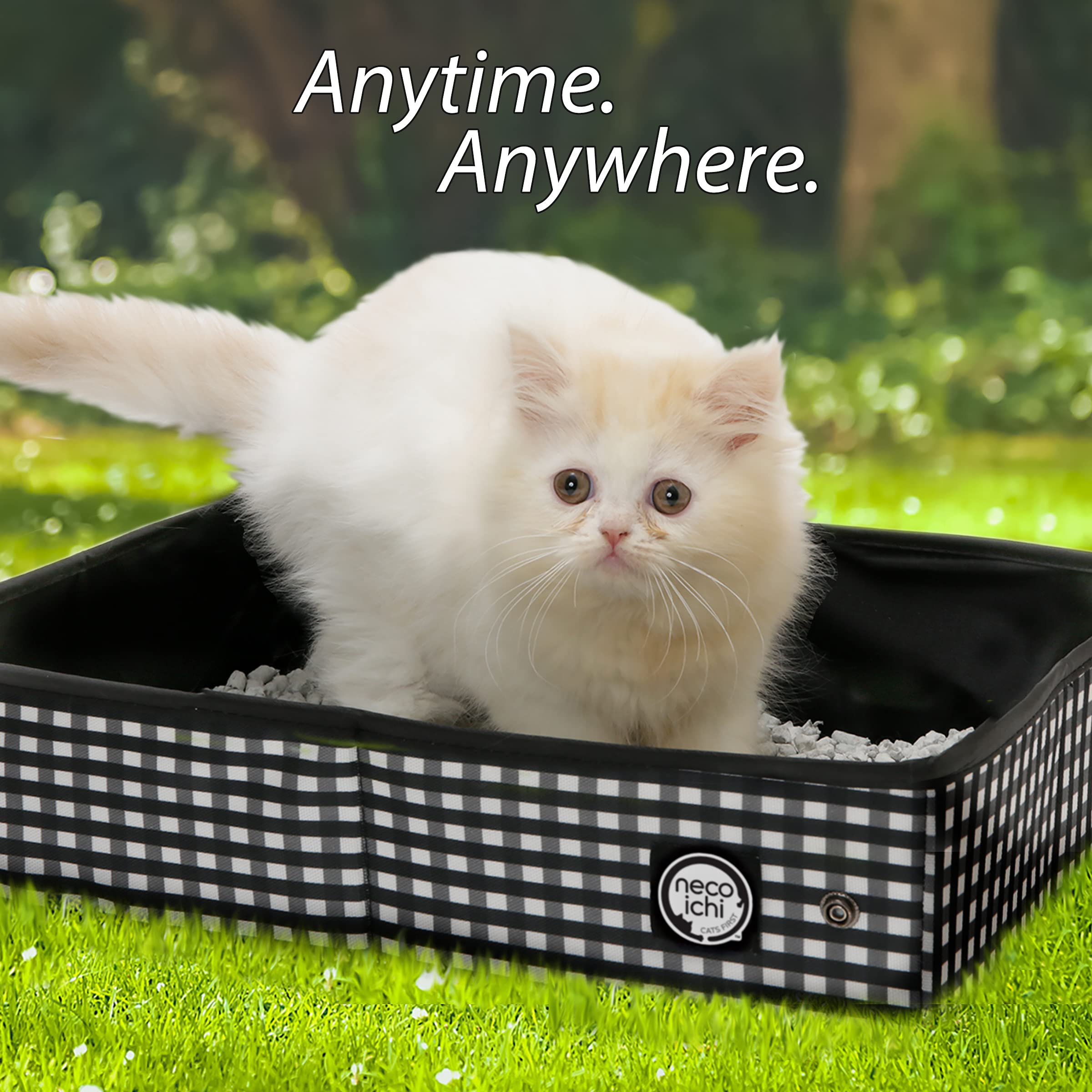 Necoichi Portable Stress Free Cage Carrier And Litter Box, Indoor & Outdoor, Travel (Black, Litter Box)