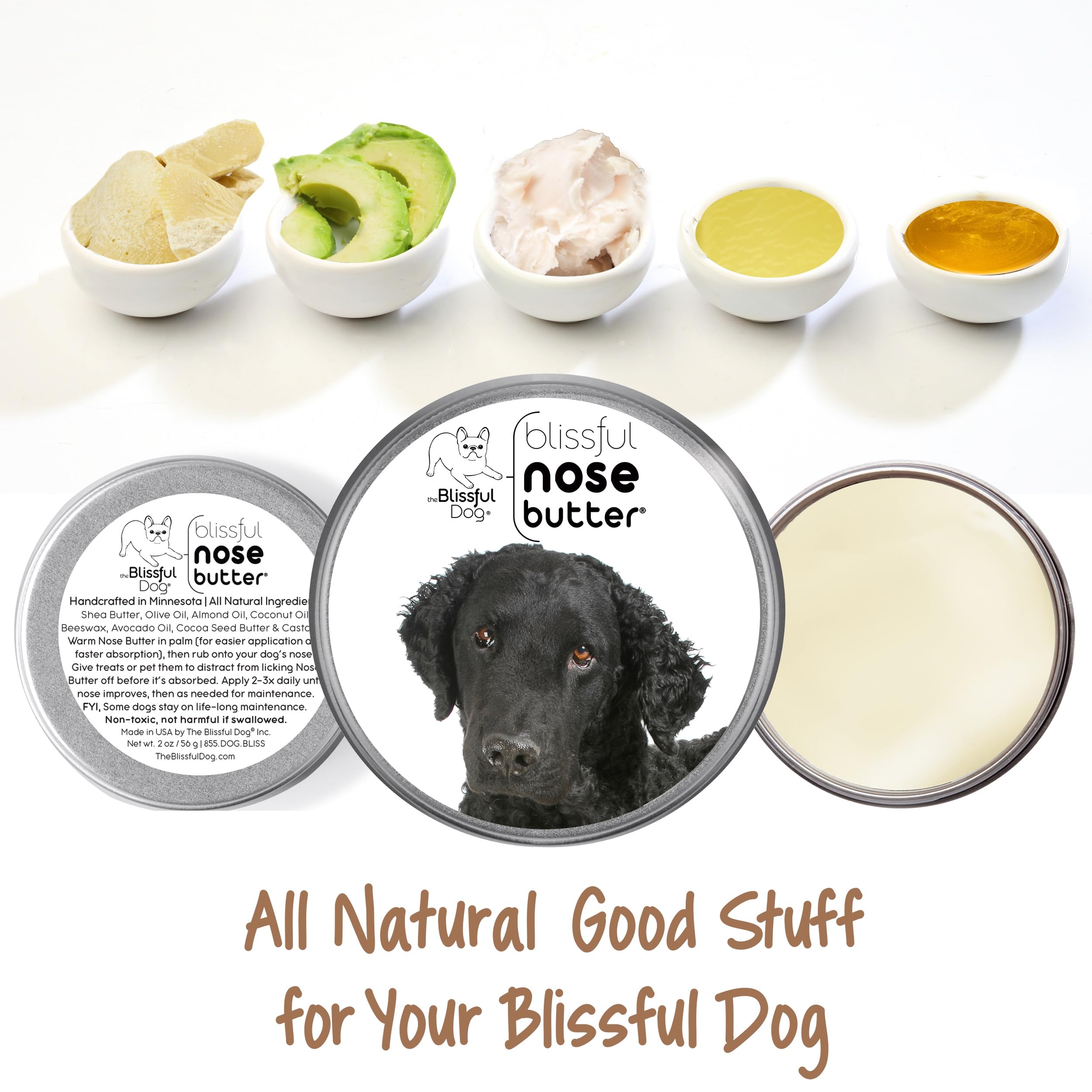 The Blissful Dog Curly-Coat Retriever Unscented Nose Butter, 4-Ounce