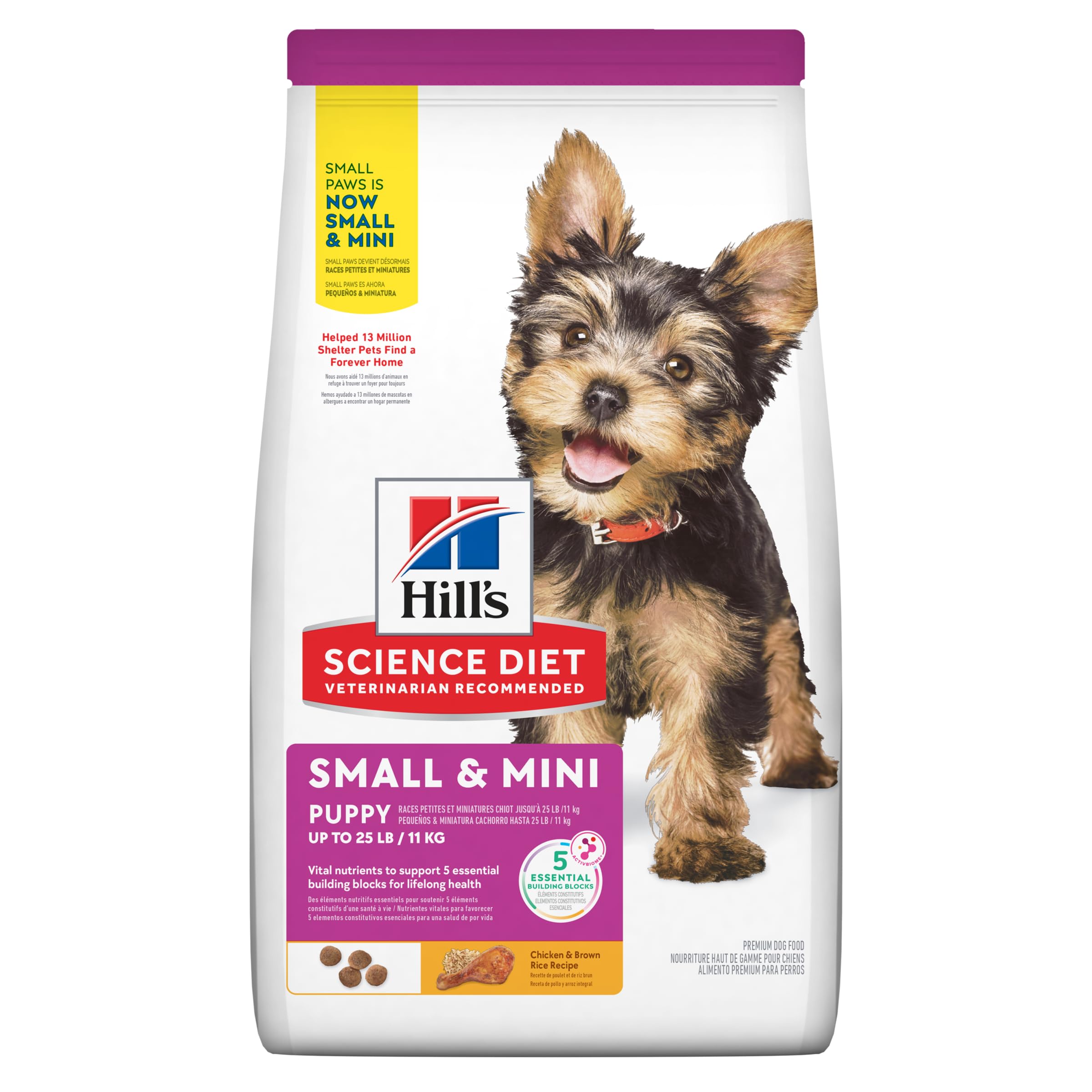 Hills Science Diet Puppy Small & Mini Breeds Dry Dog Food, Chicken & Barley, 12.5 lb Bag