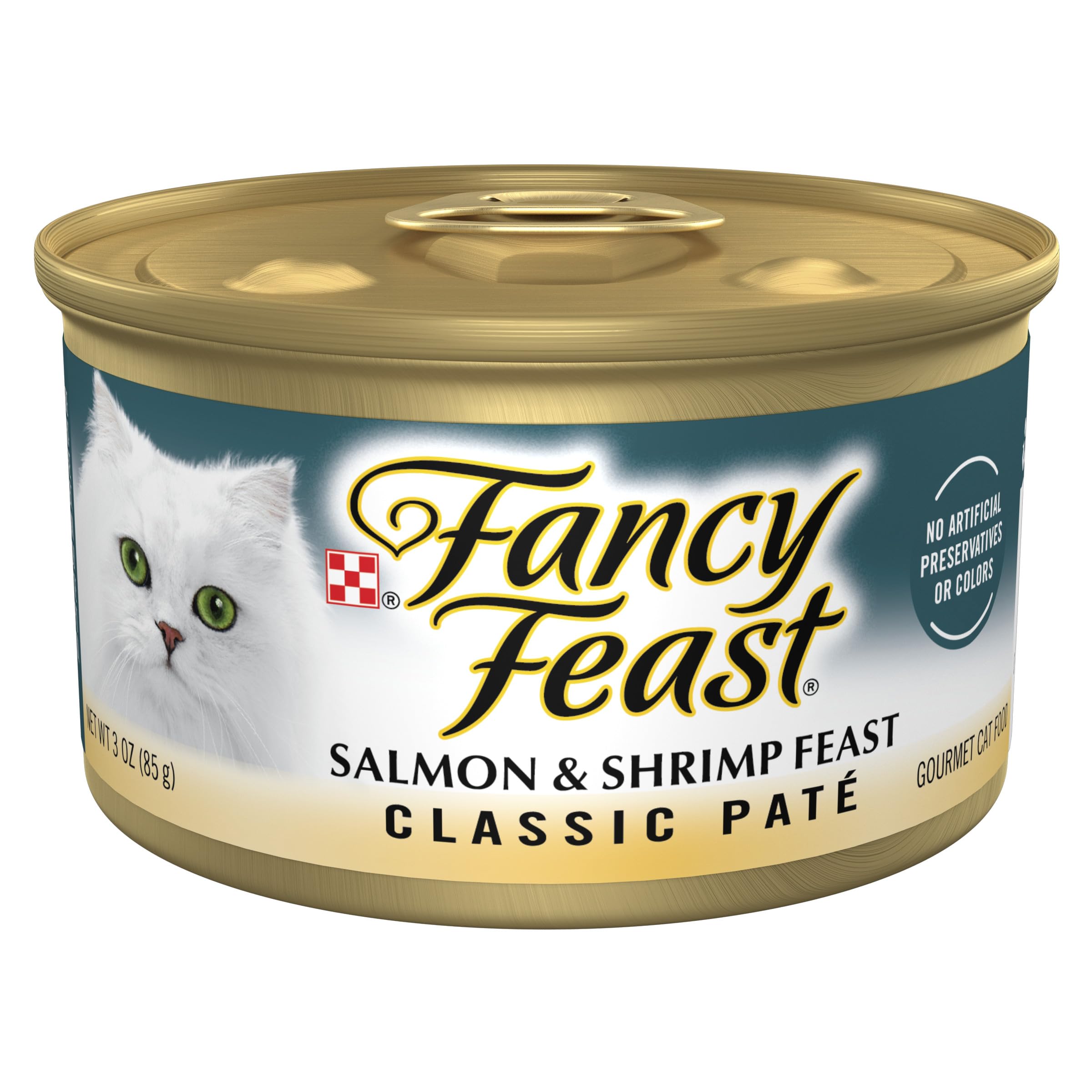 Purina Fancy Feast Salmon and Shrimp Feast Classic Grain Free Wet Cat Food Pate - (Pack of 24) 3 oz. Cans