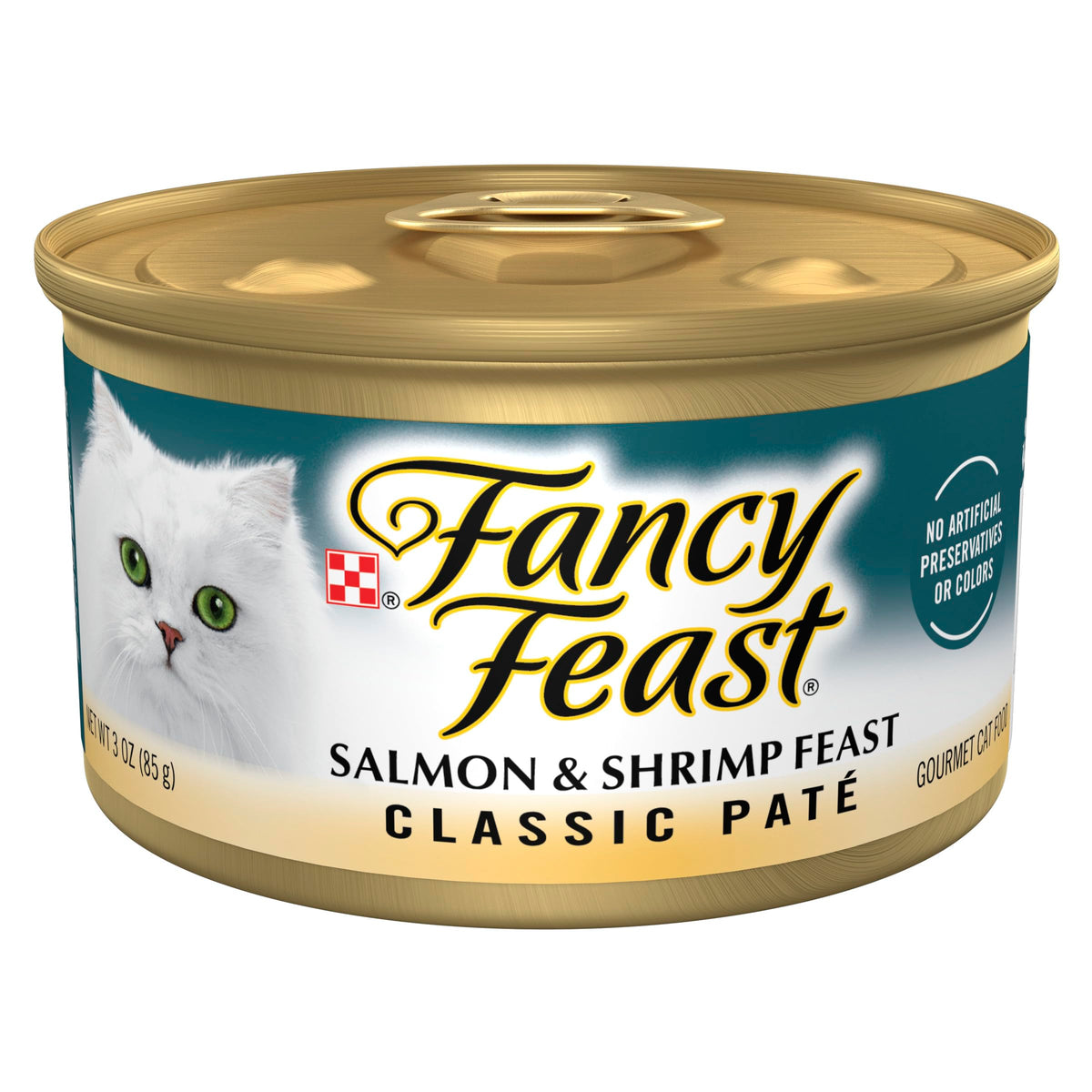 Purina Fancy Feast Salmon And Shrimp Feast Classic Grain Free Wet Cat Food Pate - (Pack Of 24) 3 Oz. Cans