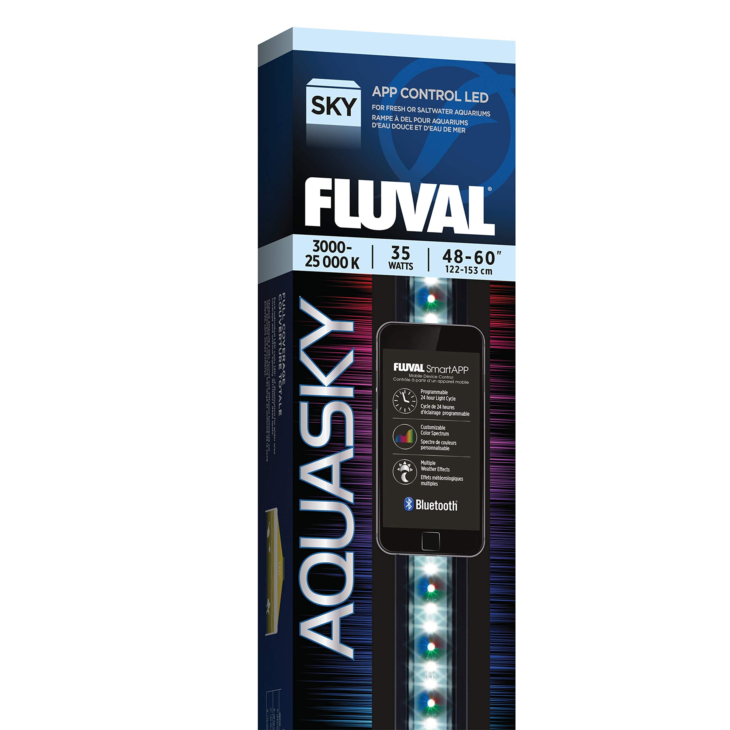 Fluval Aquasky 2.0 Led Aquarium Lighting, 35 Watts, 48-60 Inches
