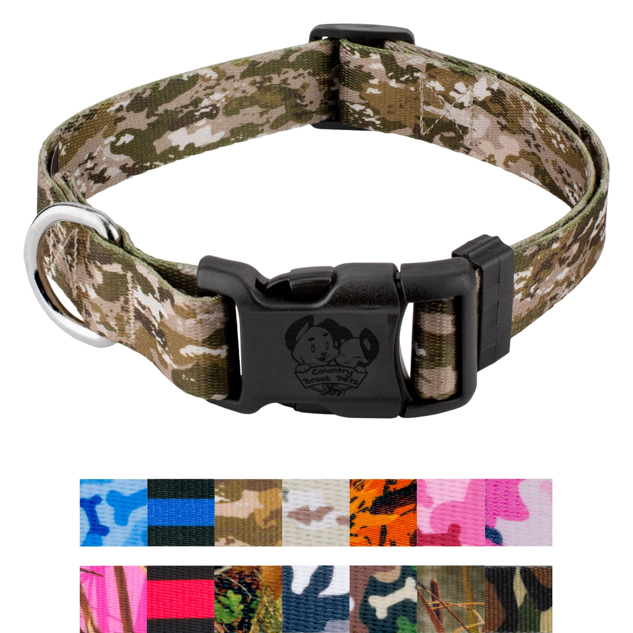 Country Brook Petz - Deluxe Desert Viper Camo Dog Collar - Made in The U.S.A., Camouflage Collection Featuring Rugged Designs (1