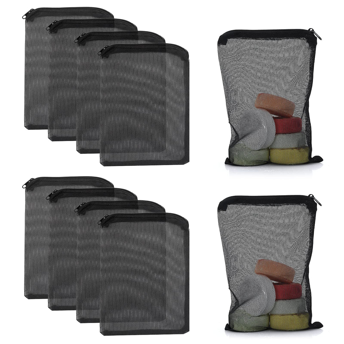 Cobee Aquarium Filter Bags, 10Pcs Aquarium Filter Media Bags With Zipper Fish Tank Media Mesh Filter Bag High Flow Fine Mesh Net