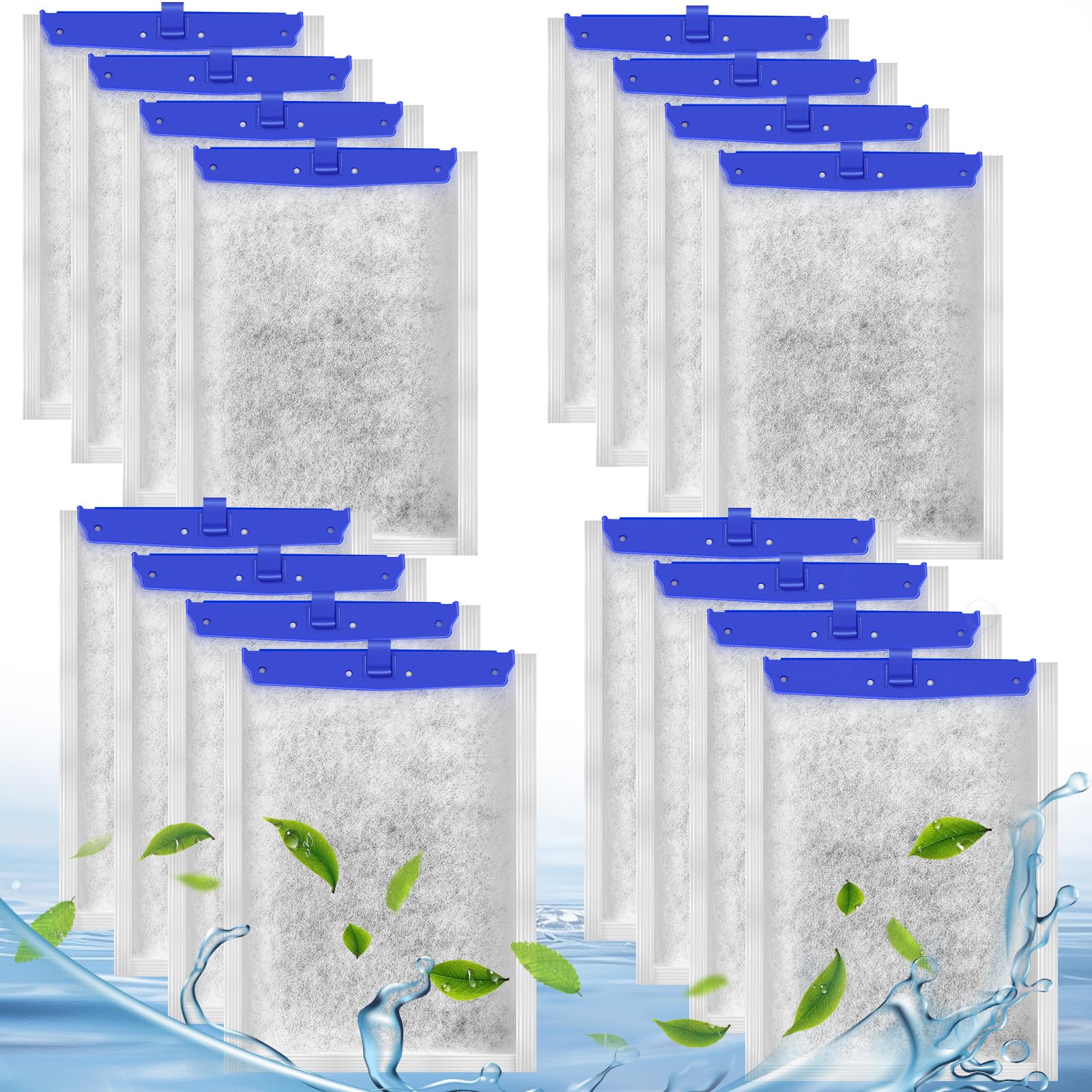 Josramt 16 Pack Filter Cartridge For Whisper Bio-Bag Filters, Large Replacement Filter Cartridges For Aquariums Compatible With 