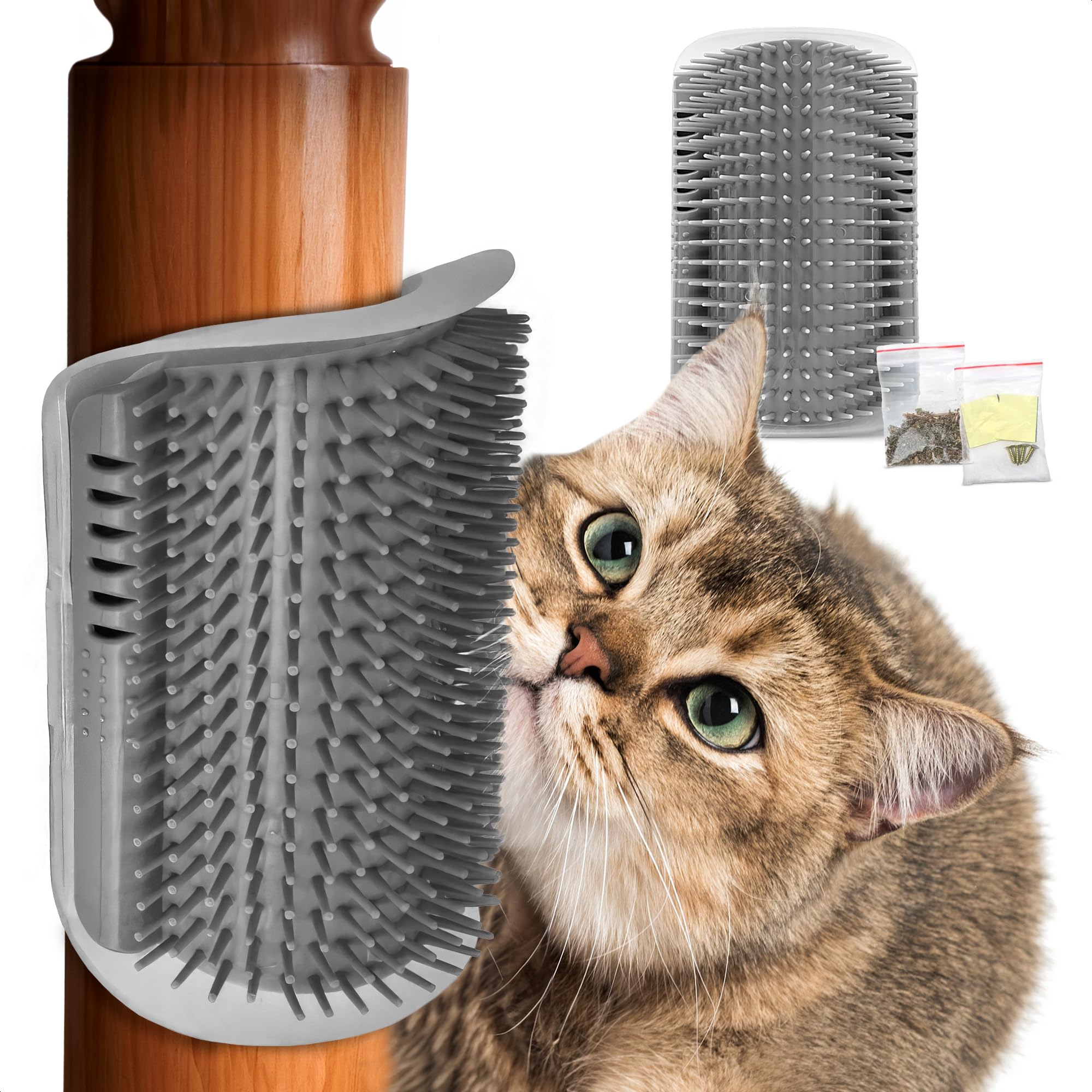 Cat Corner Scratcher - Cat Self Groomer For Indoor Cats Corner Cat Scratcher Brush Cat Face Scratchers Cat Rubbing Corner Scratcher - Cat Wall Brush Cat Corner Brush Cat Scratchers For Indoor Cats
