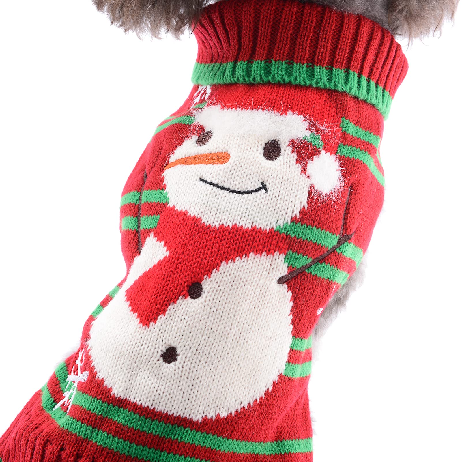 Axiijgl Small Dog Christmas Sweater Snowflake Christmas Dog Clothes Snowman Fleece Dog Sweater Dog Holiday Sweater With Leash Ho
