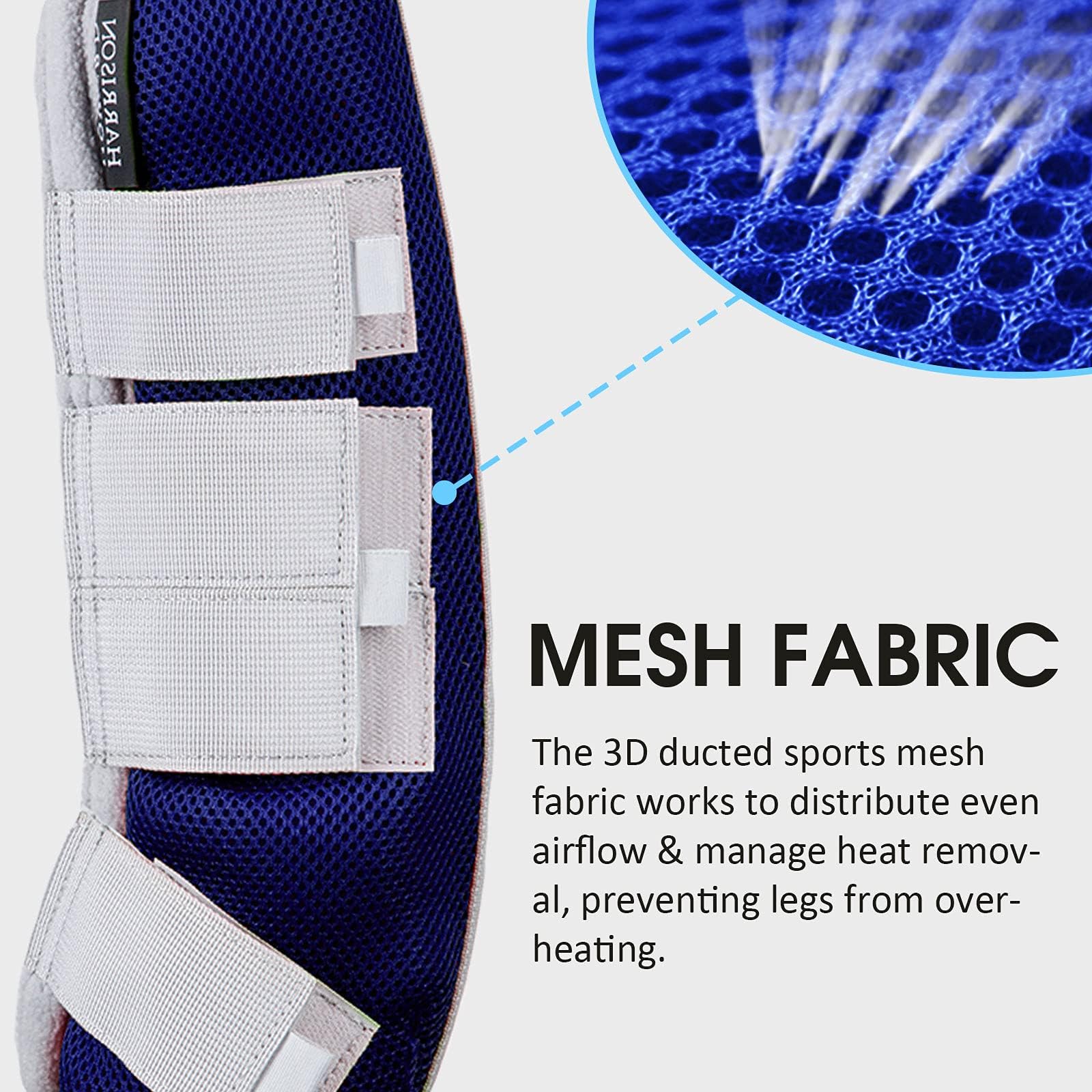 Harrison Howard Horse Fly Boots Leg Guards Fly Boots Protection Set of 4 Navy Large Full Size