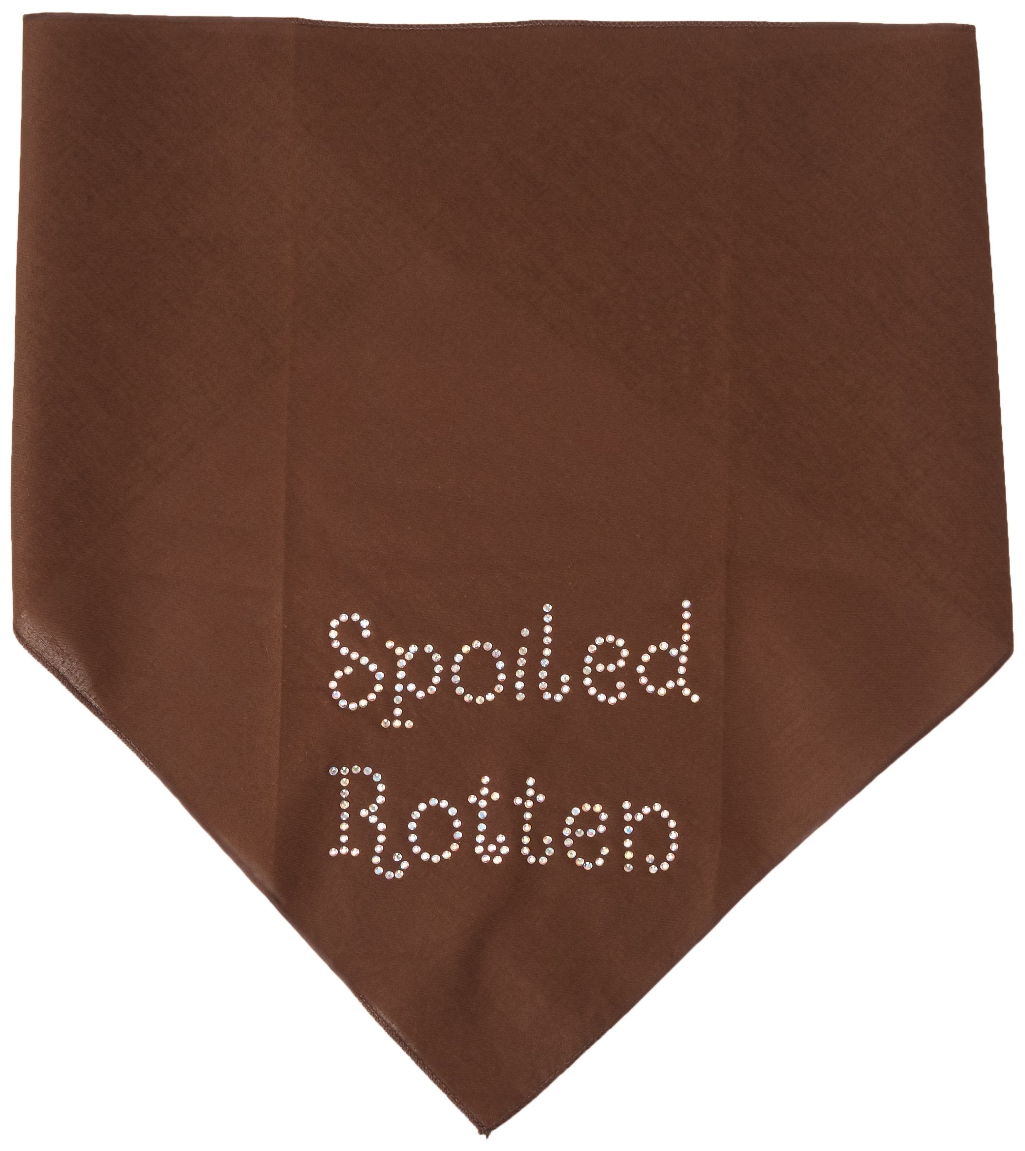 Mirage Pet Products Spoiled Rotten Rhinestone Bandana, Large, Cocoa