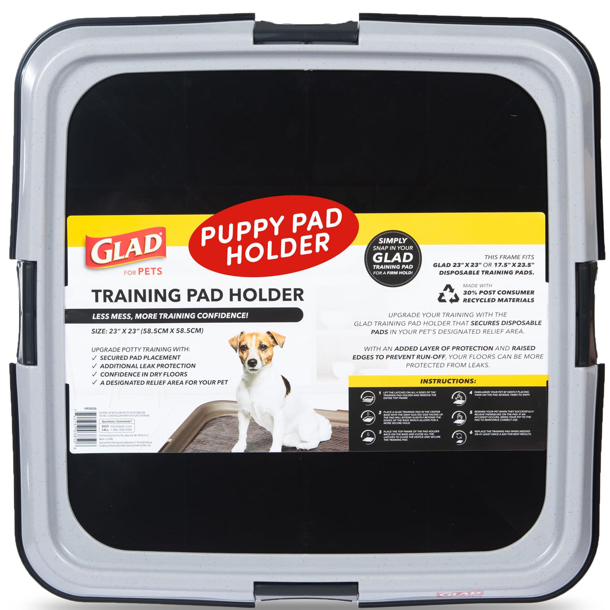Glad for Pets Puppy Potty Training Pad Holder for Disposable Pads - Puppy Potty Tray, Dog Potty Training Tools for Indoor Pee Pa