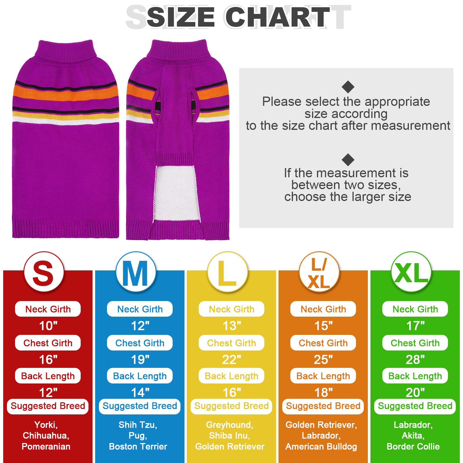 PAWCHIE Dog Sweater for Small Size Dog Girls Boys, Warm Coat Turtleneck Thick Dog Clothes with Leash Hole, Stretchy Knitted Dog